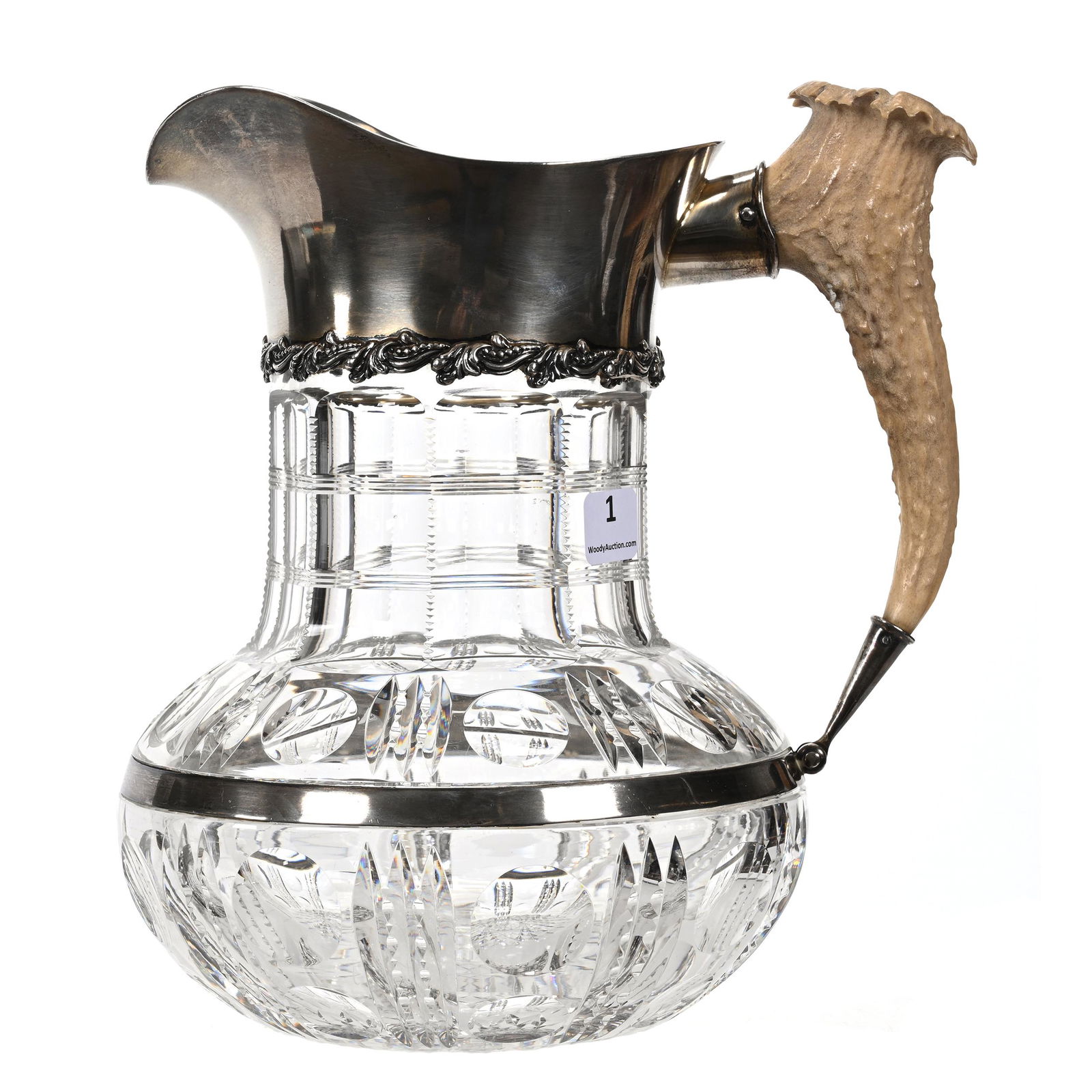 Pitcher, ABCG, Sterling And Stag Horn Handle (1 of 4)