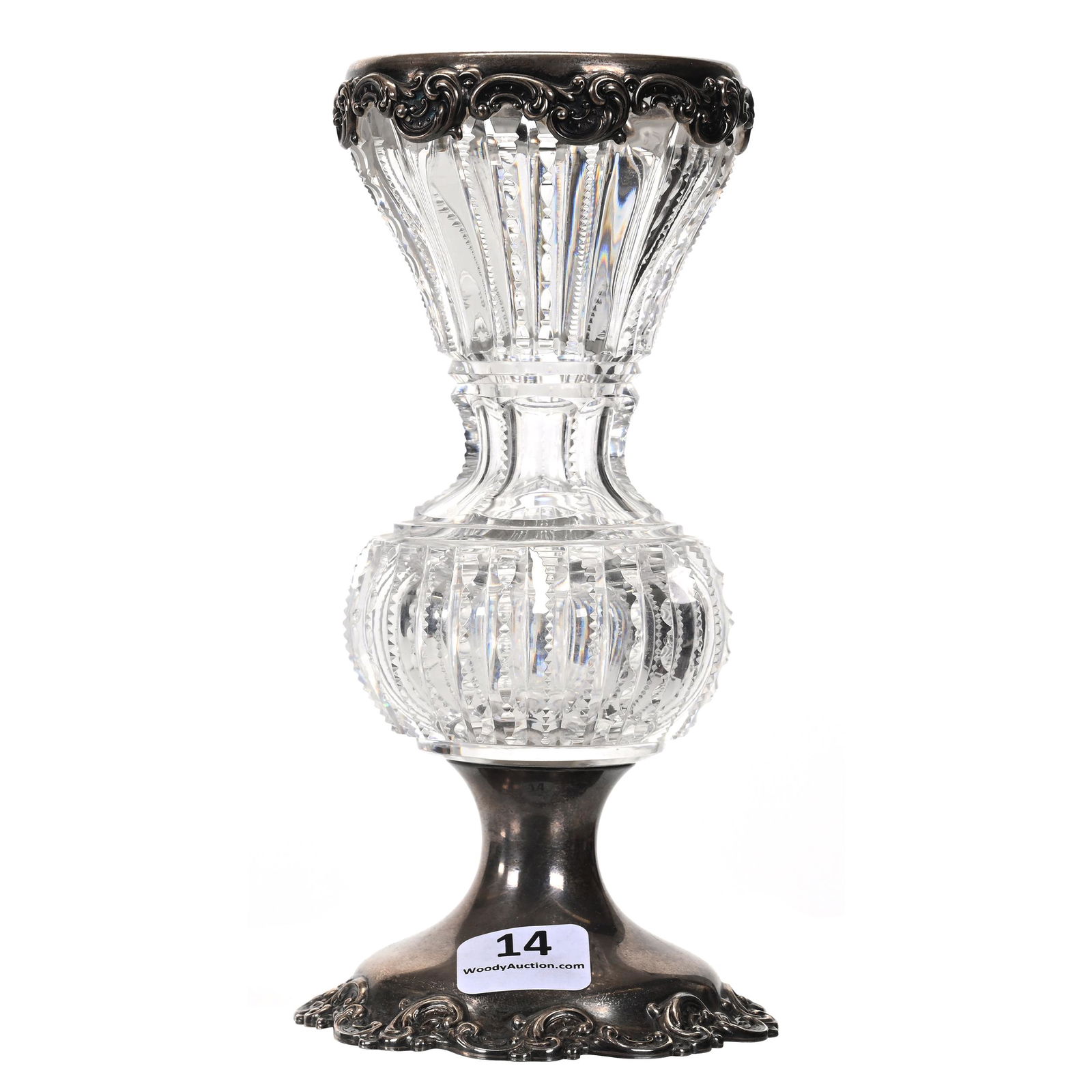 Pedestal Vase, ABCG, Sterling Rim And Foot (1 of 3)