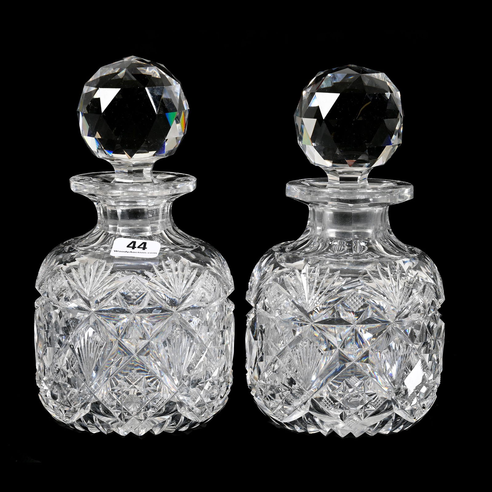 Pair Cologne Bottles, ABCG, Brazilian Pattern By Hawkes (1 of 5)