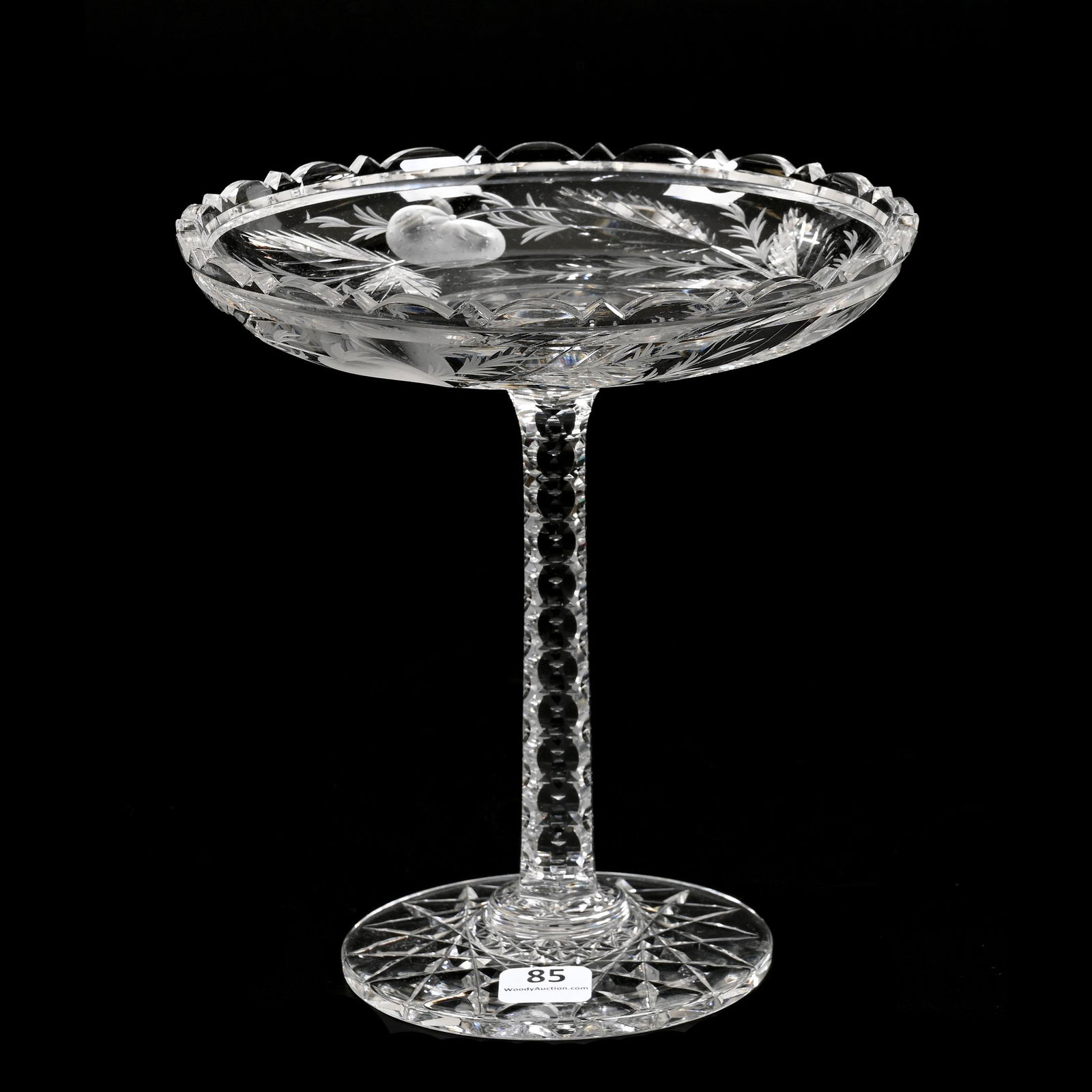 Compote, ABCG, Signed Hawkes Gravic Glass (1 of 3)