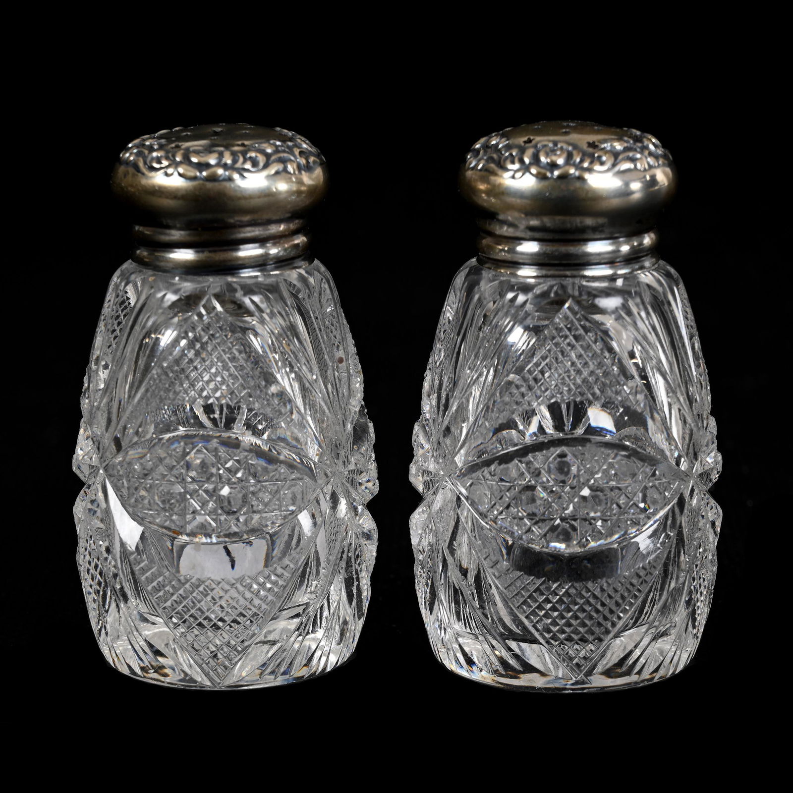 Salt & Pepper Set, American Brilliant Cut Glass (1 of 5)