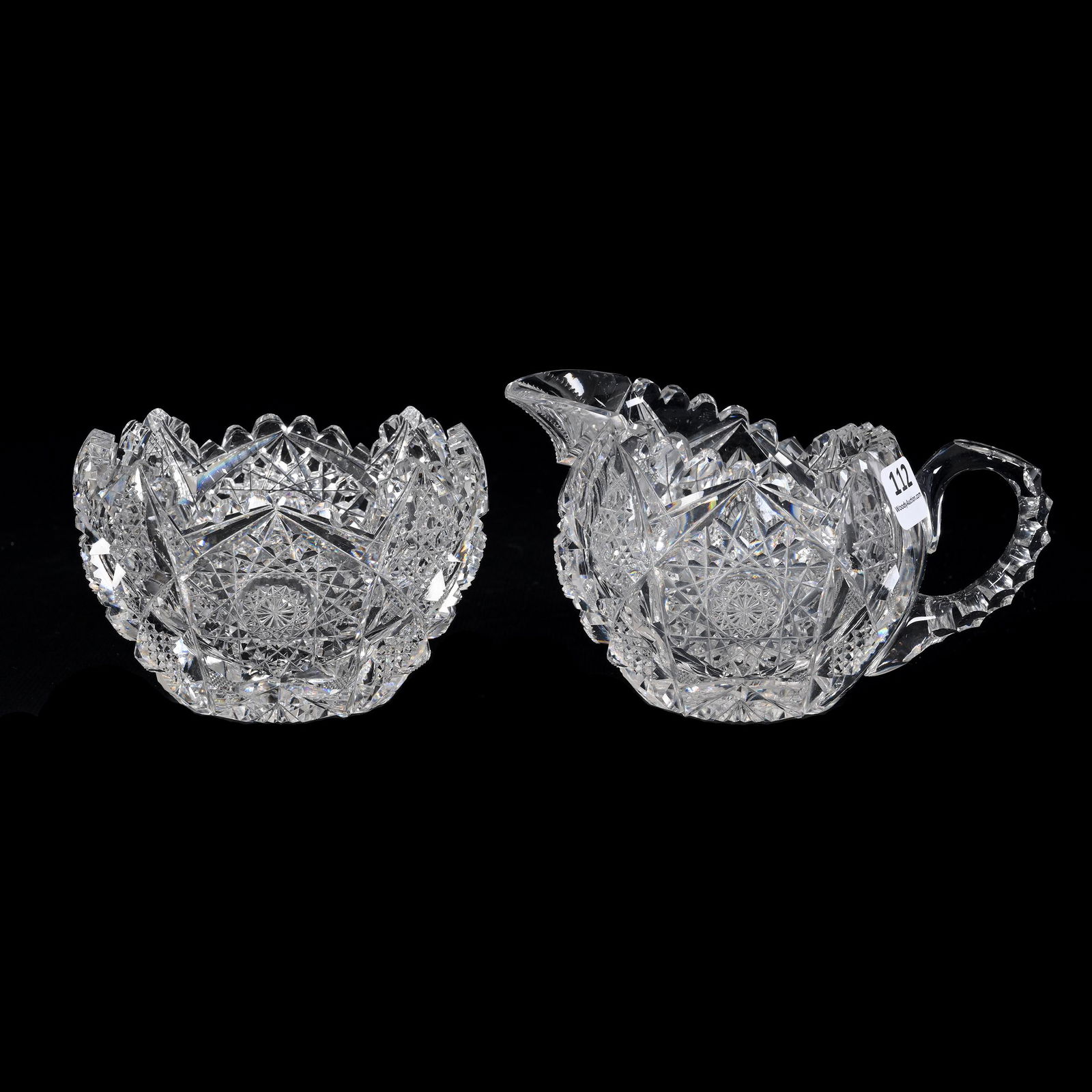 Creamer & Sugar Set, American Brilliant Cut Glass (1 of 3)