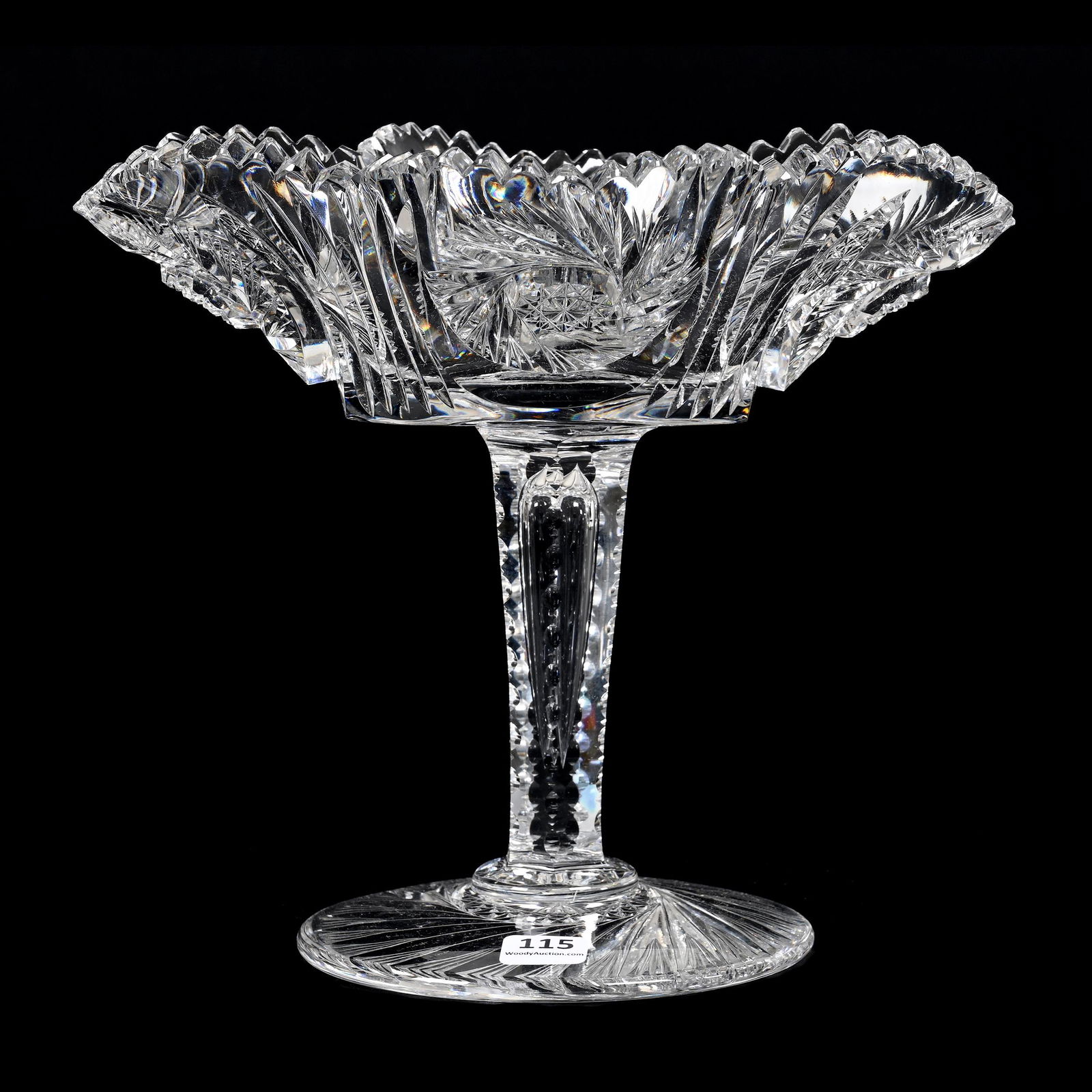 Compote, Blown Mold, American Brilliant Cut Glass (1 of 4)