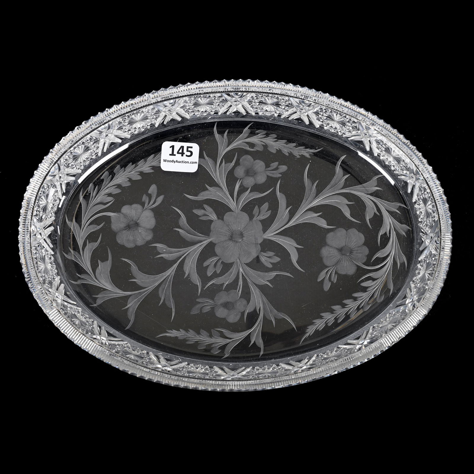 Oval Tray, ABCG, Signed Tuthill Rosaceae Pattern (1 of 2)