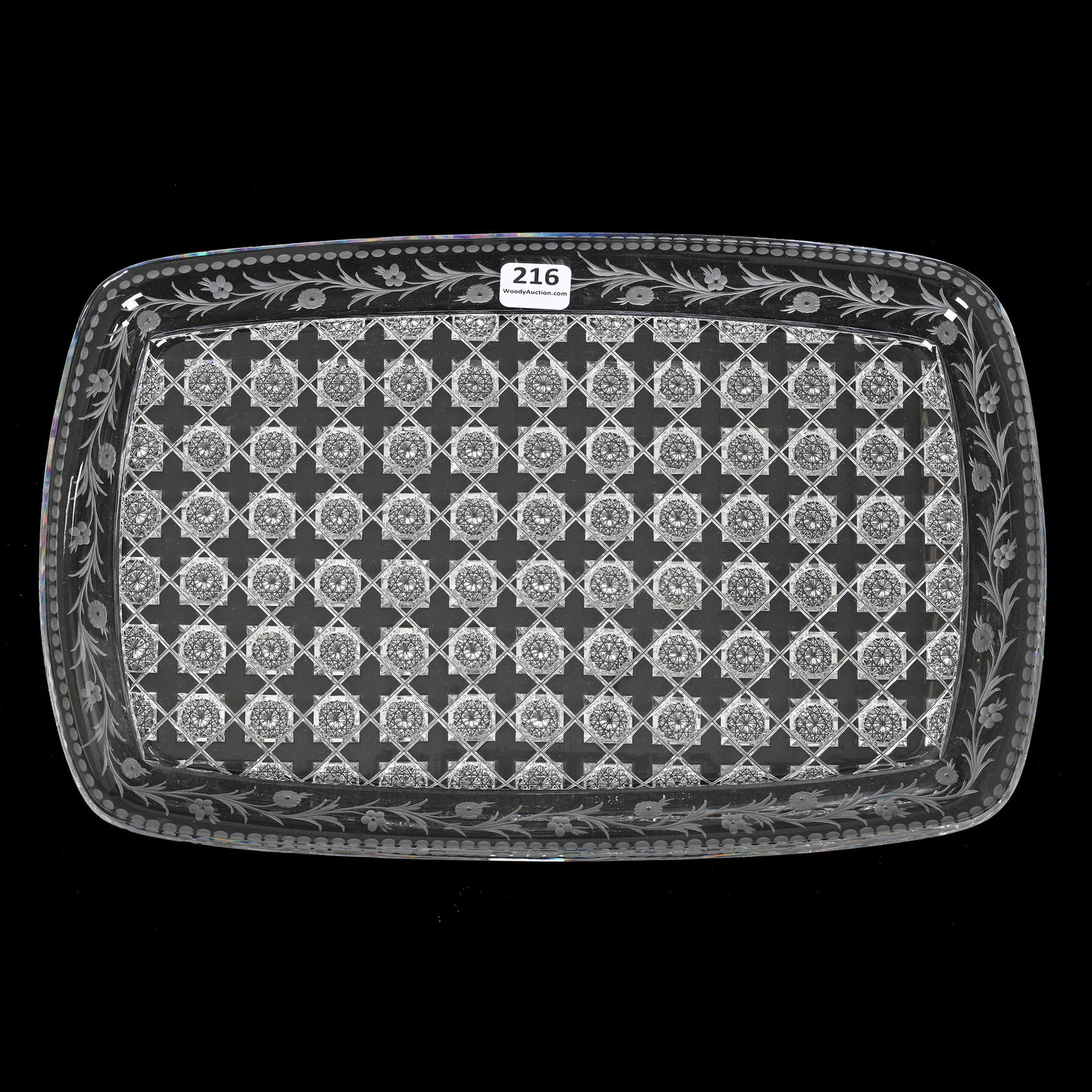 Serving Tray, American Brilliant Cut Glass, Signed Sinclaire (1 of 2)