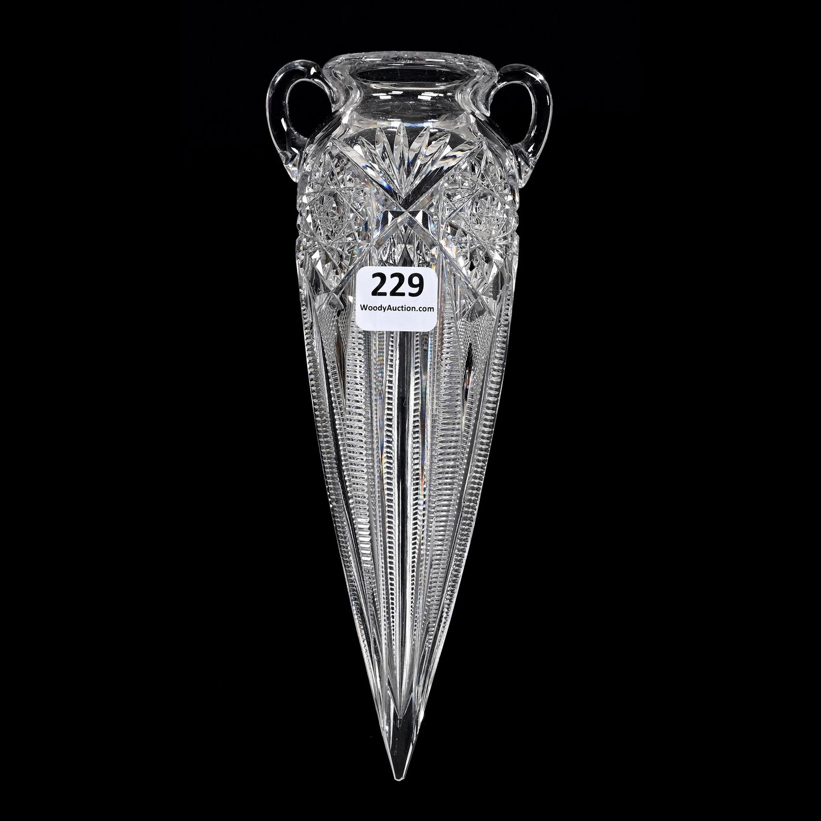 Hanging Flower Vase, American Brilliant Cut Glass (1 of 2)