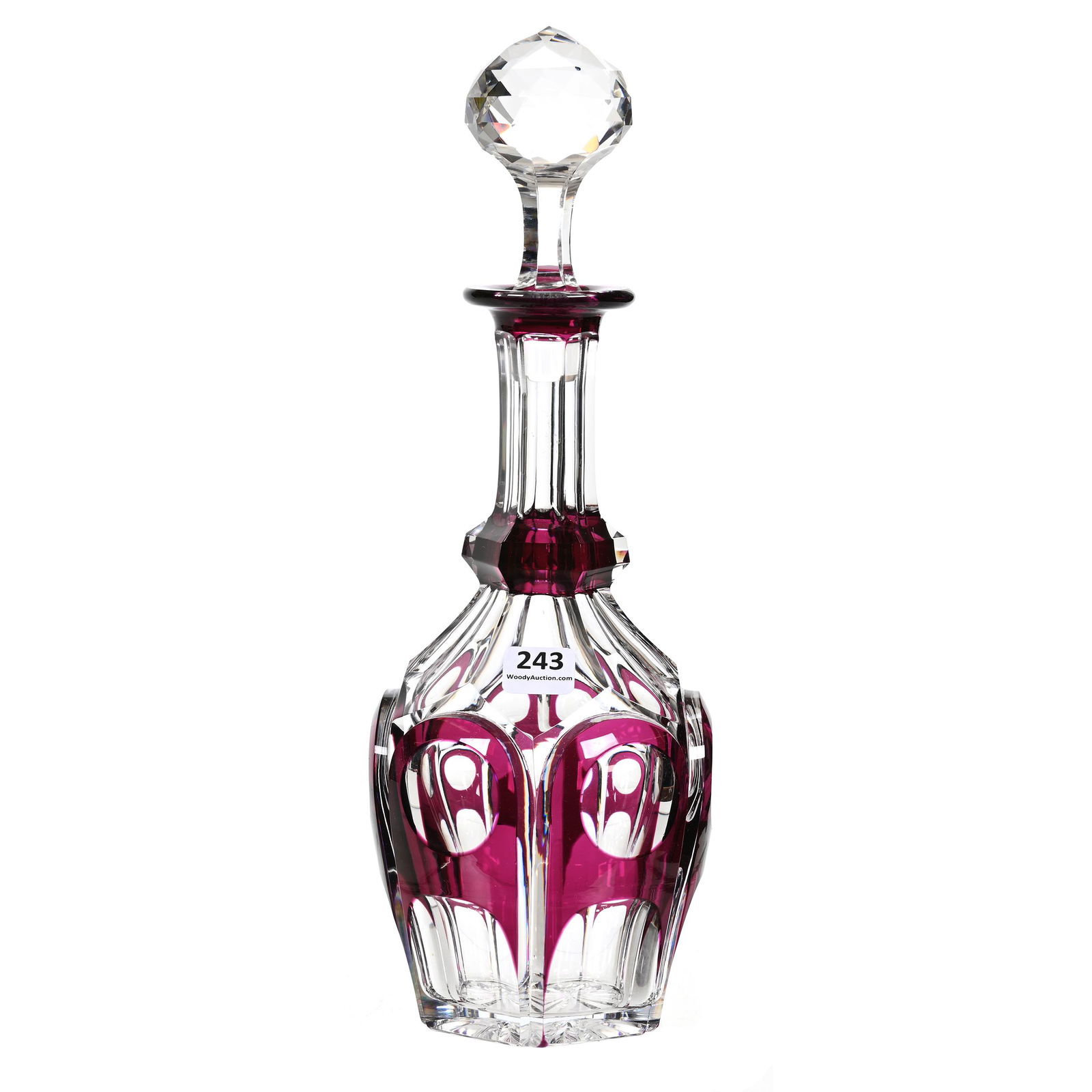 Decanter, Brilliant Period Cut Glass, Amethyst Cut To Clear (1 of 3)