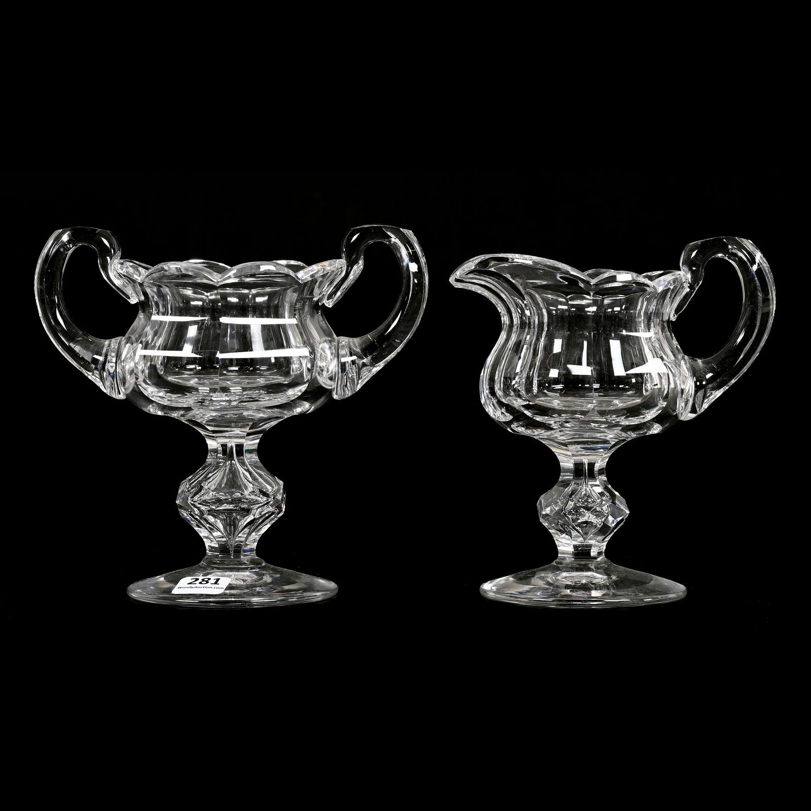 Pedestal Creamer & Sugar, ABCG, Signed Libbey (1 of 6)