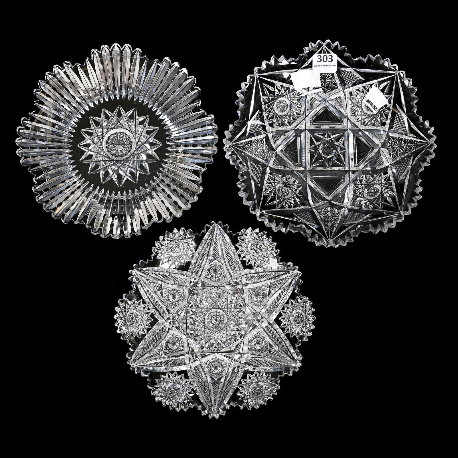 (3) Plates, American Brilliant Cut Glass (1 of 2)