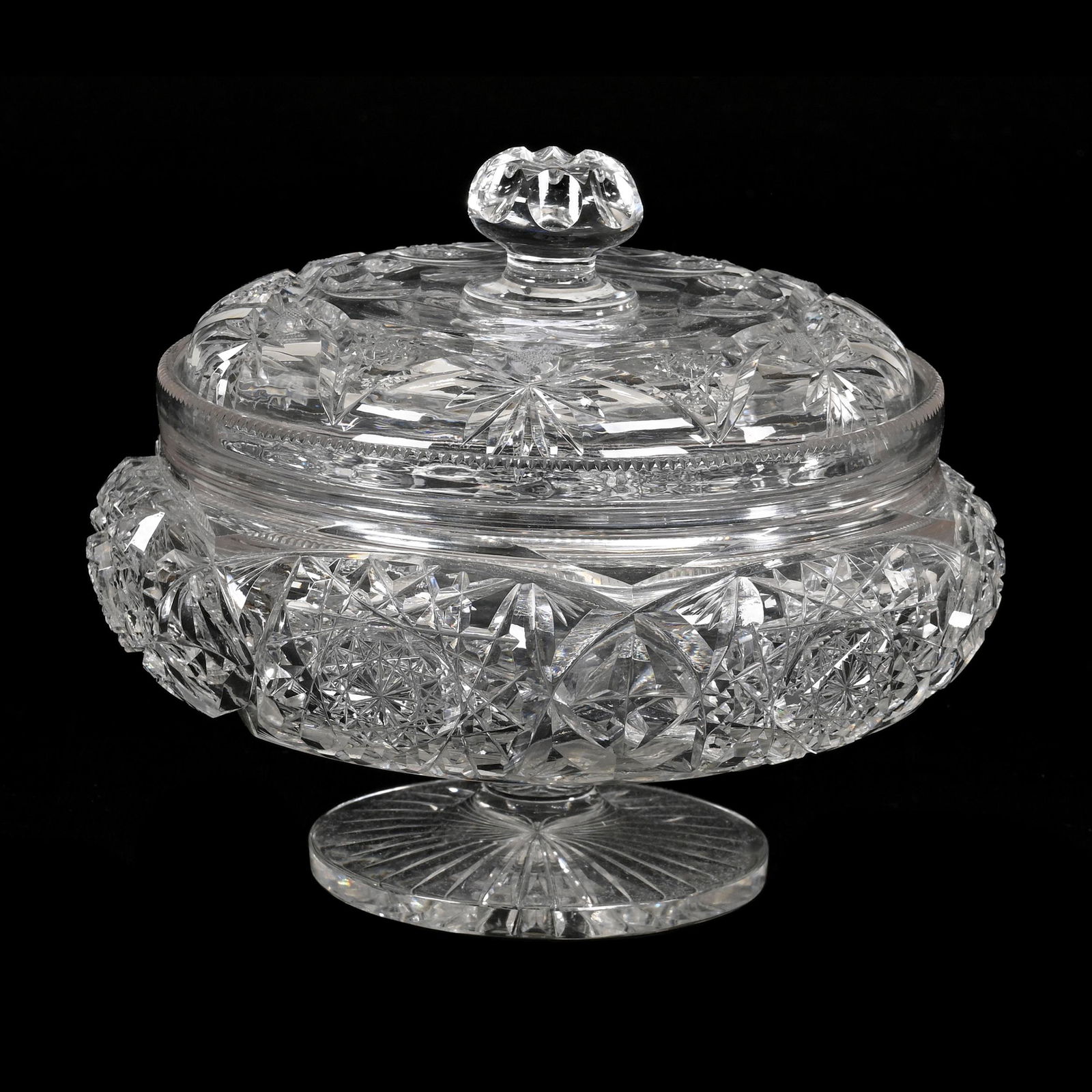 Pedestal Covered Casserole, ABCG, Signed Hawkes (1 of 3)