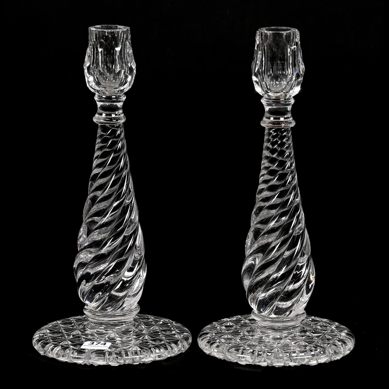 Pair Candlesticks, American Brilliant Cut Glass (1 of 3)