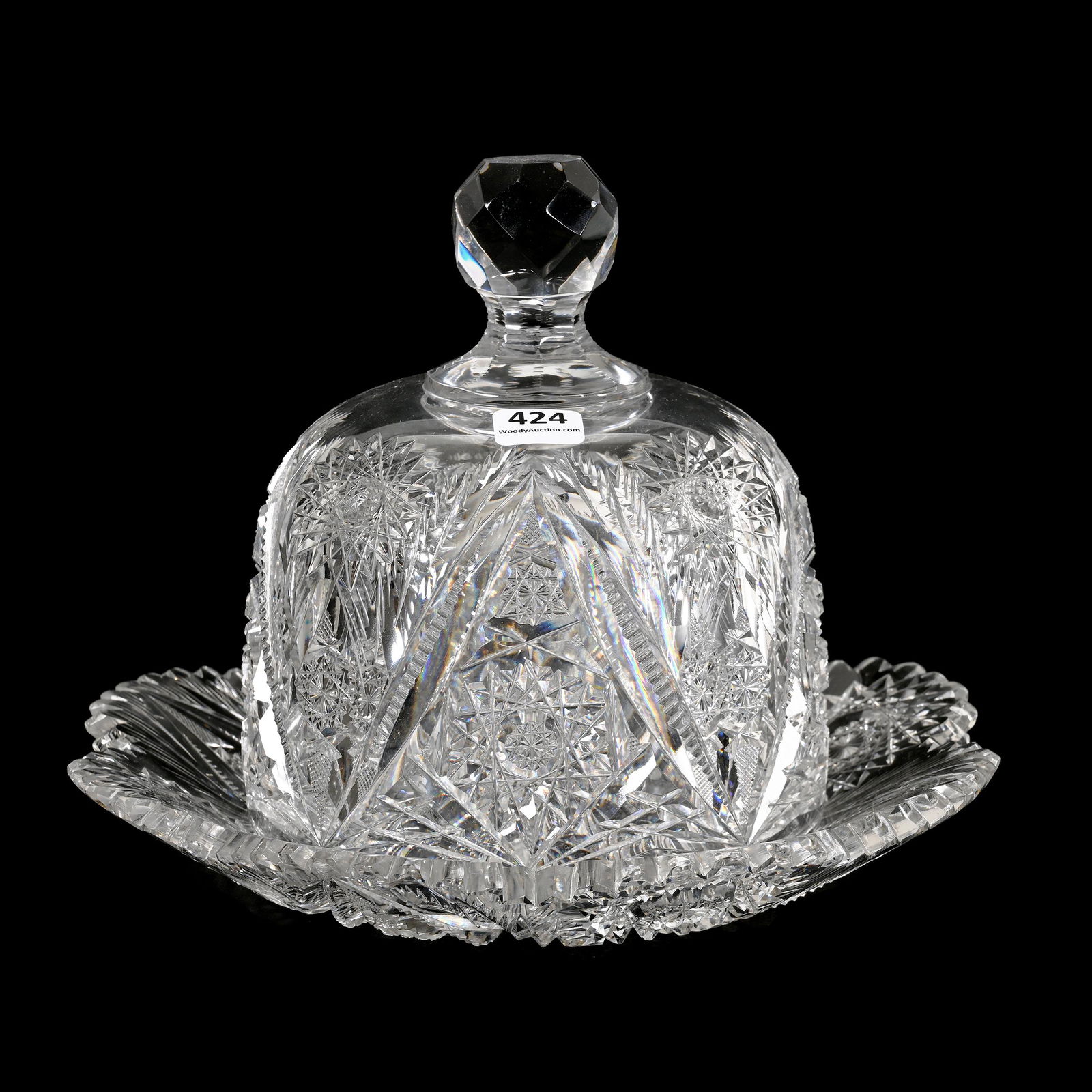 Covered Cheese Dish, American Brilliant Cut Glass (1 of 3)