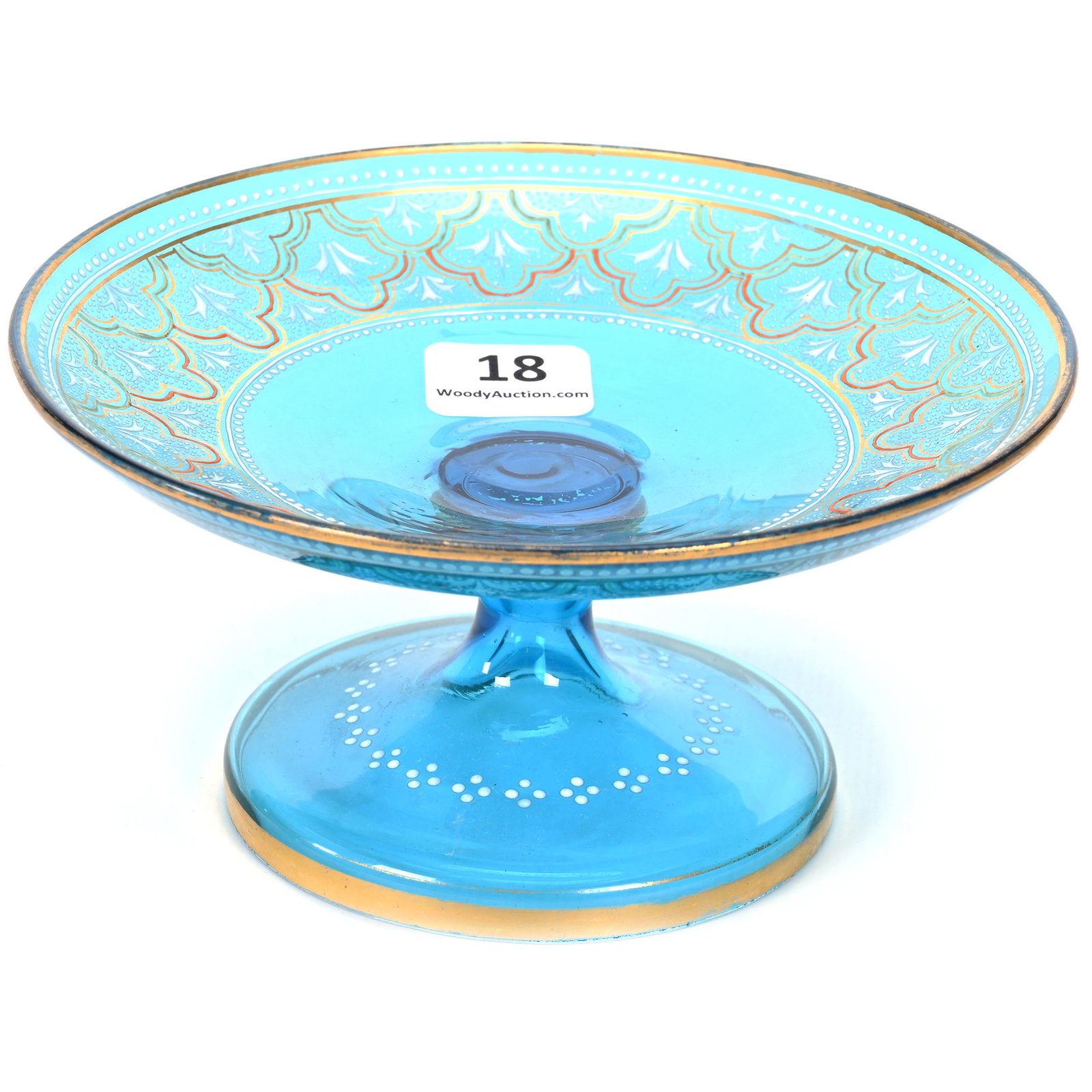 Compote, Blue Bohemian Art Glass (1 of 3)