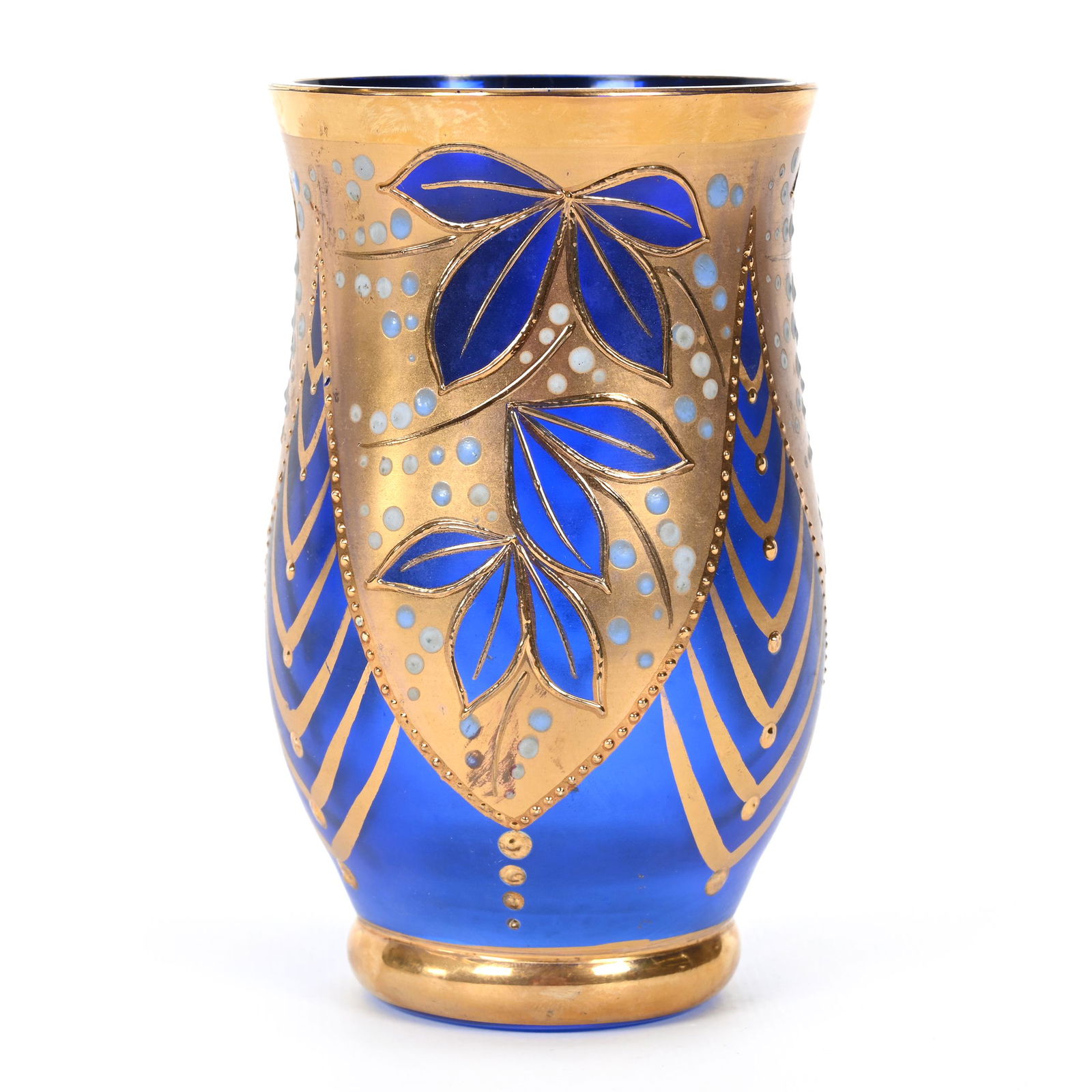 Vase, Cobalt Blue Bohemian Art Glass (1 of 3)