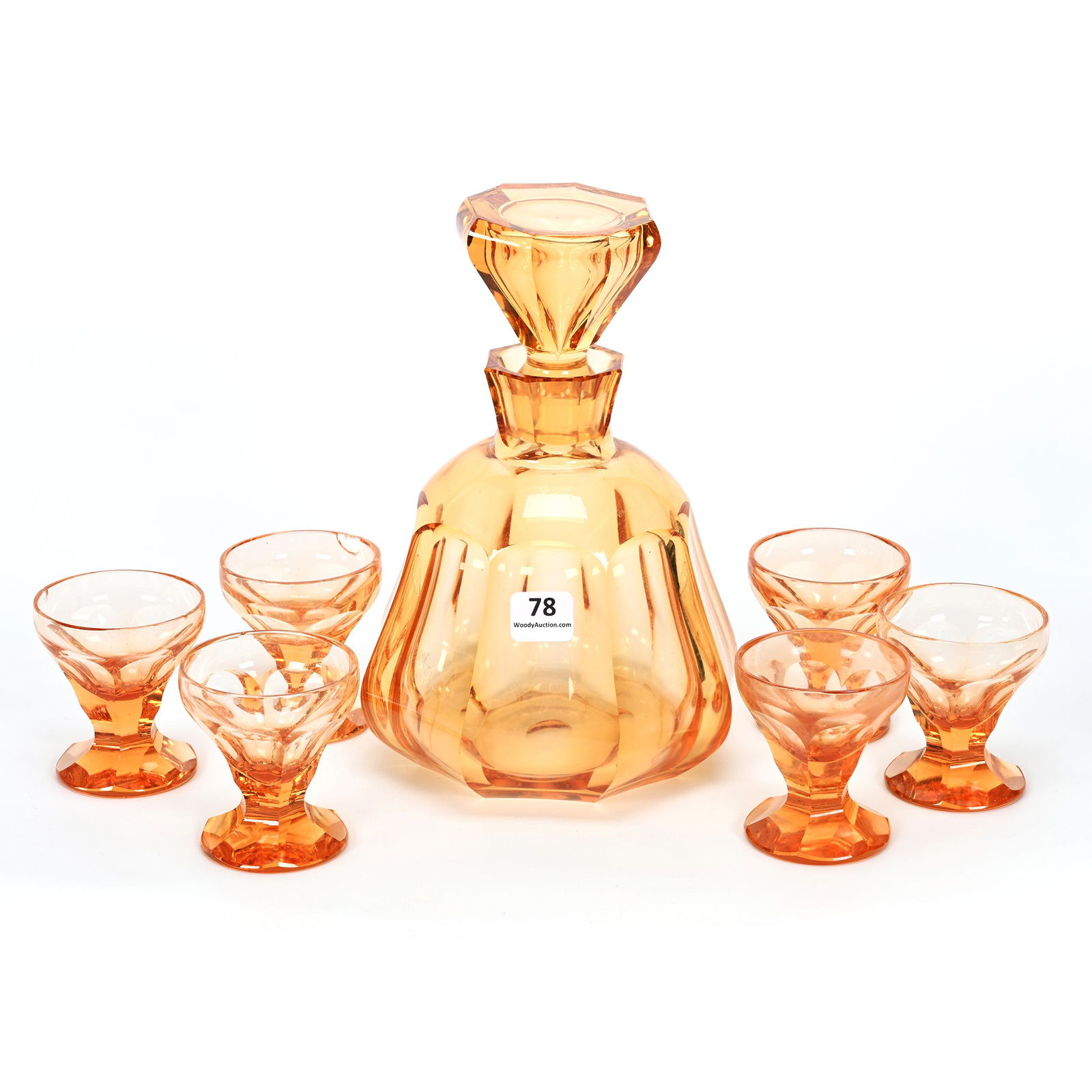 Decanter Set, Seven Piece, Solid Golden/Yellow (1 of 4)