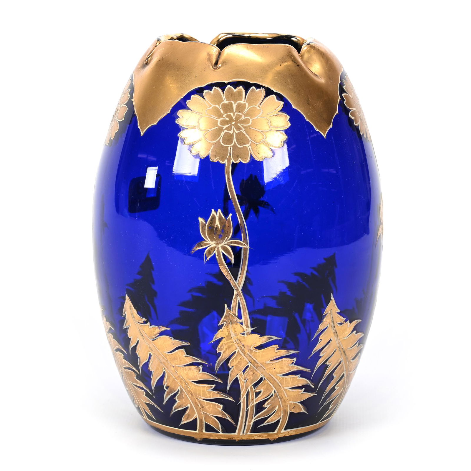 Vase, Cobalt Blue Bohemian Art Glass (1 of 3)