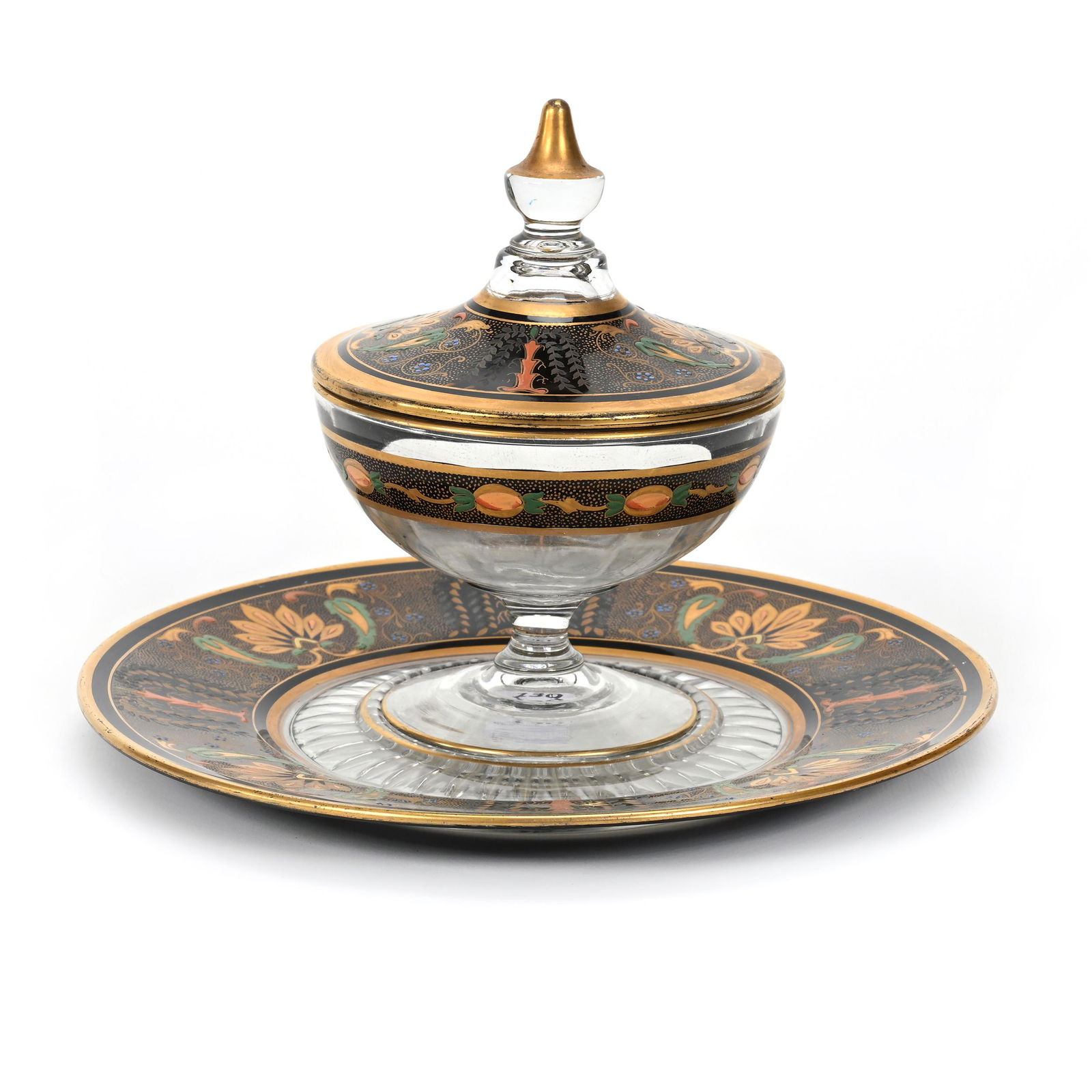 Serving Set, Decorated Clear Pattern Glass (1 of 3)