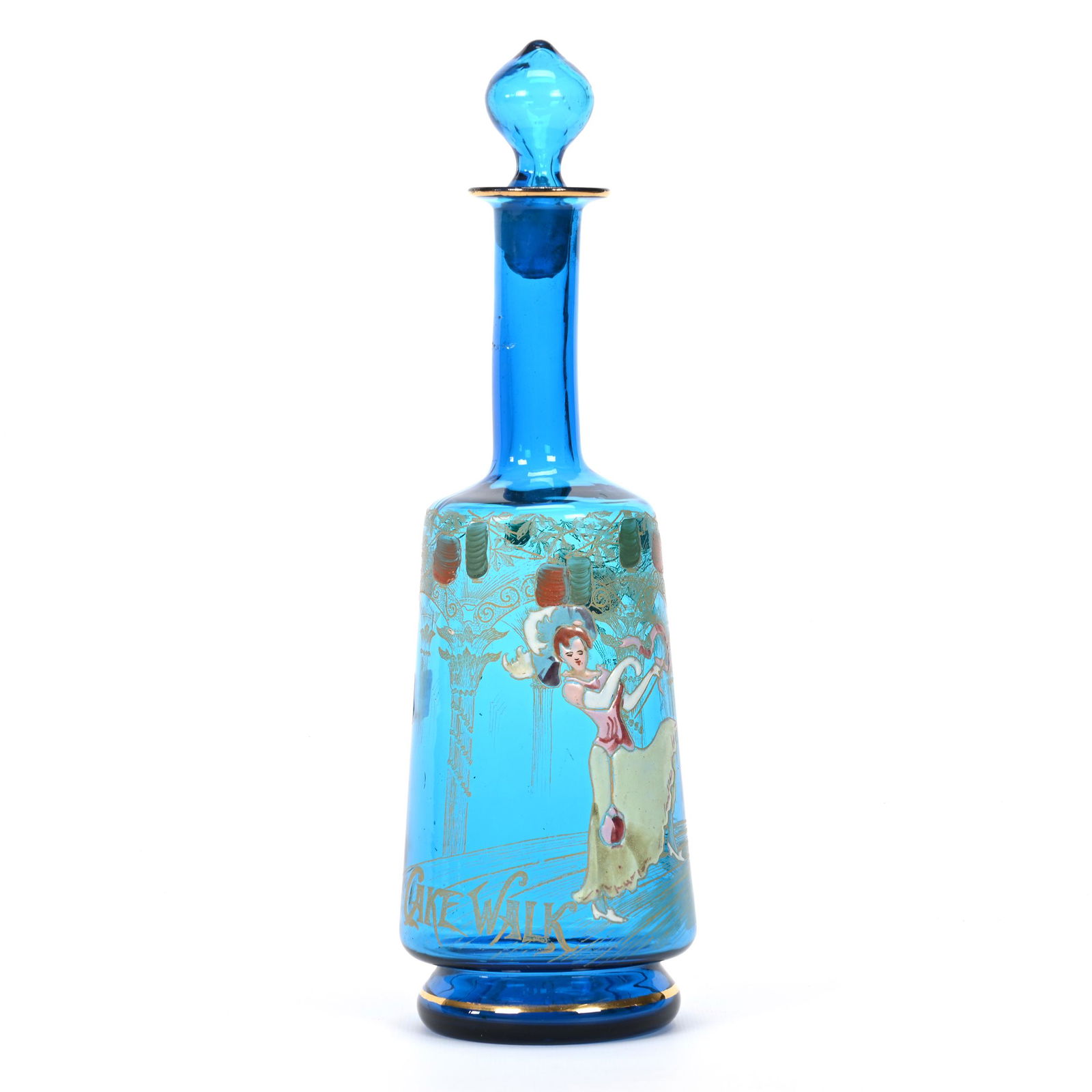 Decanter, Blue Bohemian Art Glass (1 of 3)