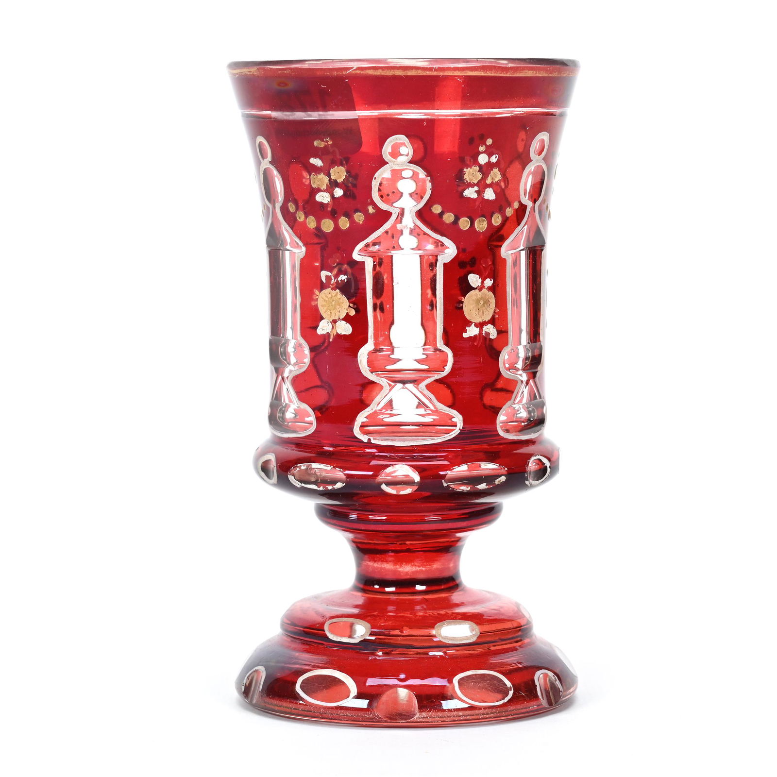 Beaker, Ruby Flash Bohemian Art Glass (1 of 3)