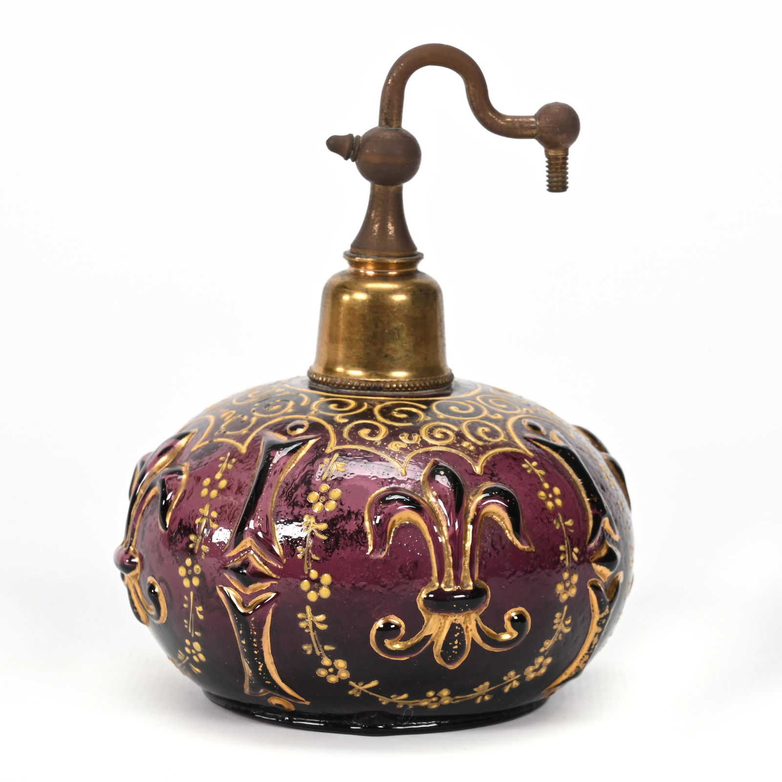 Atomizer, Embossed Amethyst Art Glass (1 of 3)