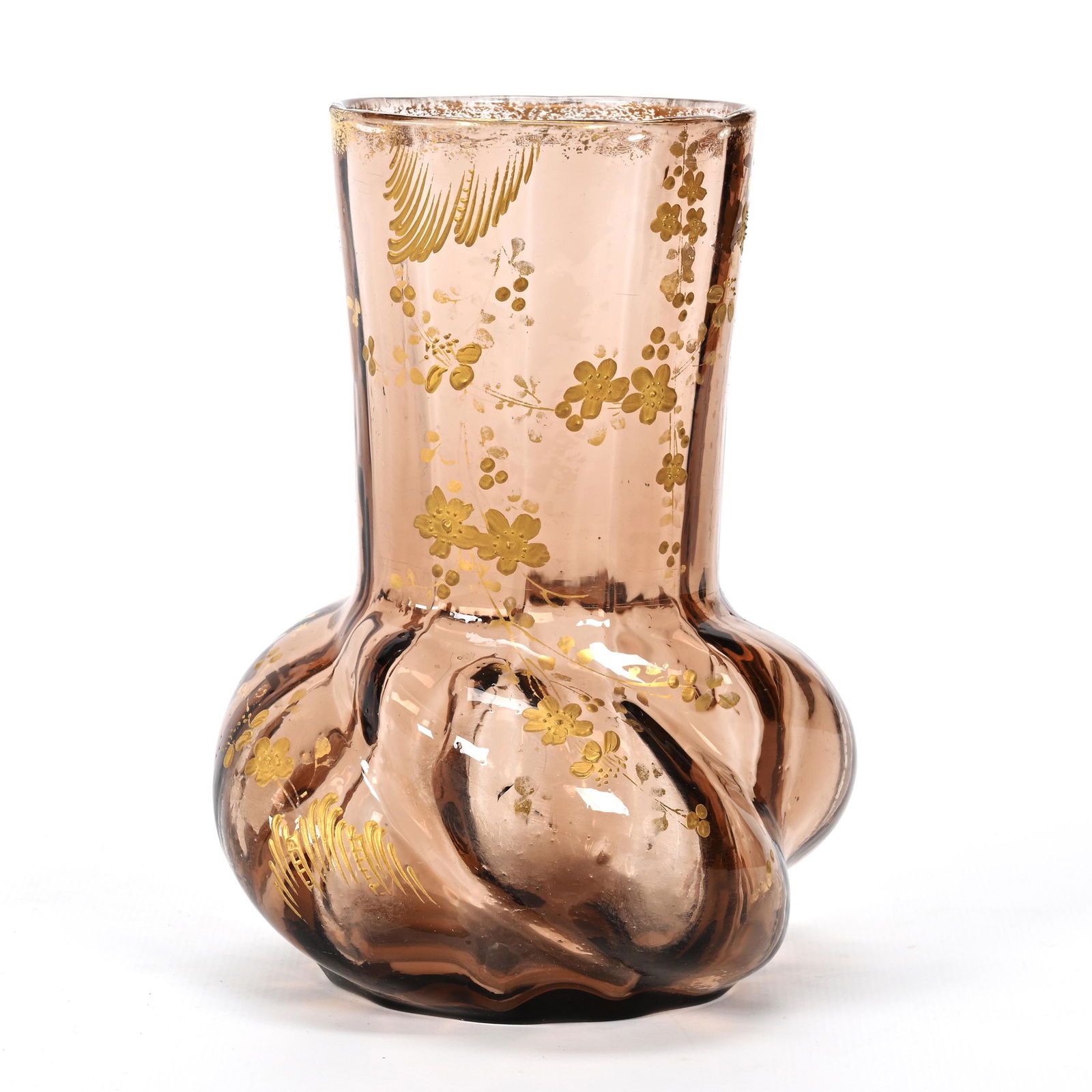 Vase, Solid Smoke Amber Bohemian Art Glass (1 of 3)