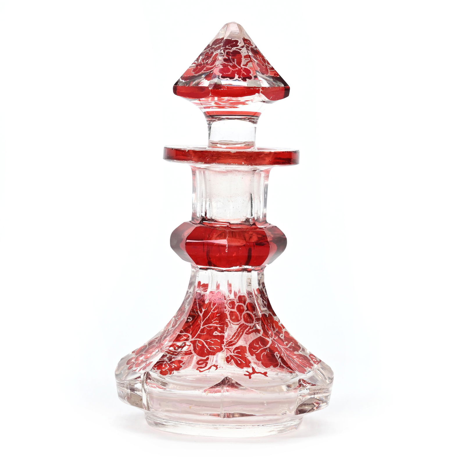 Perfume Bottle, Clear Bohemian Art Glass (1 of 4)