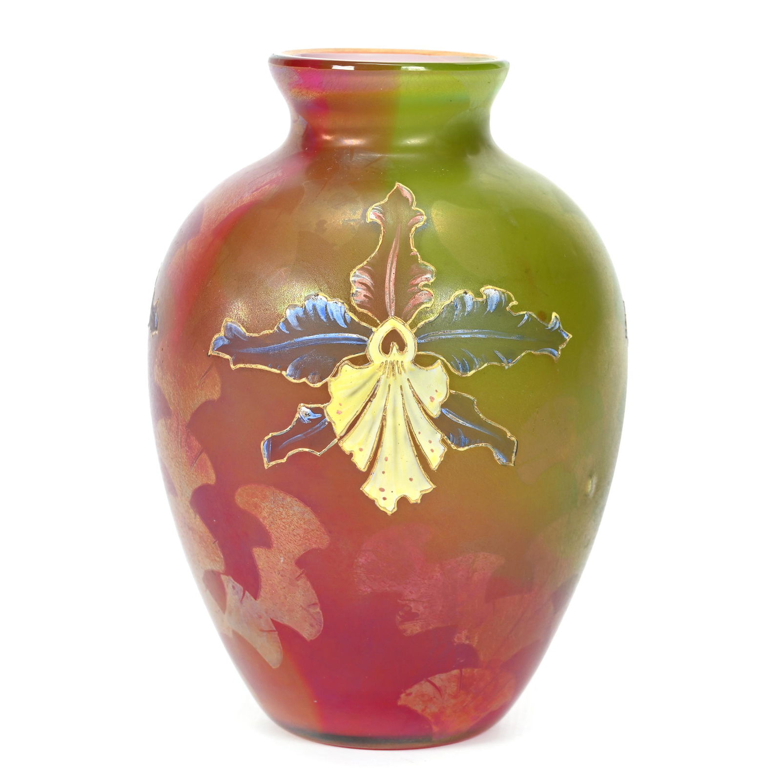 Vase, Cased Iridescent Rainbow Art Glass By Harrach (1 of 3)