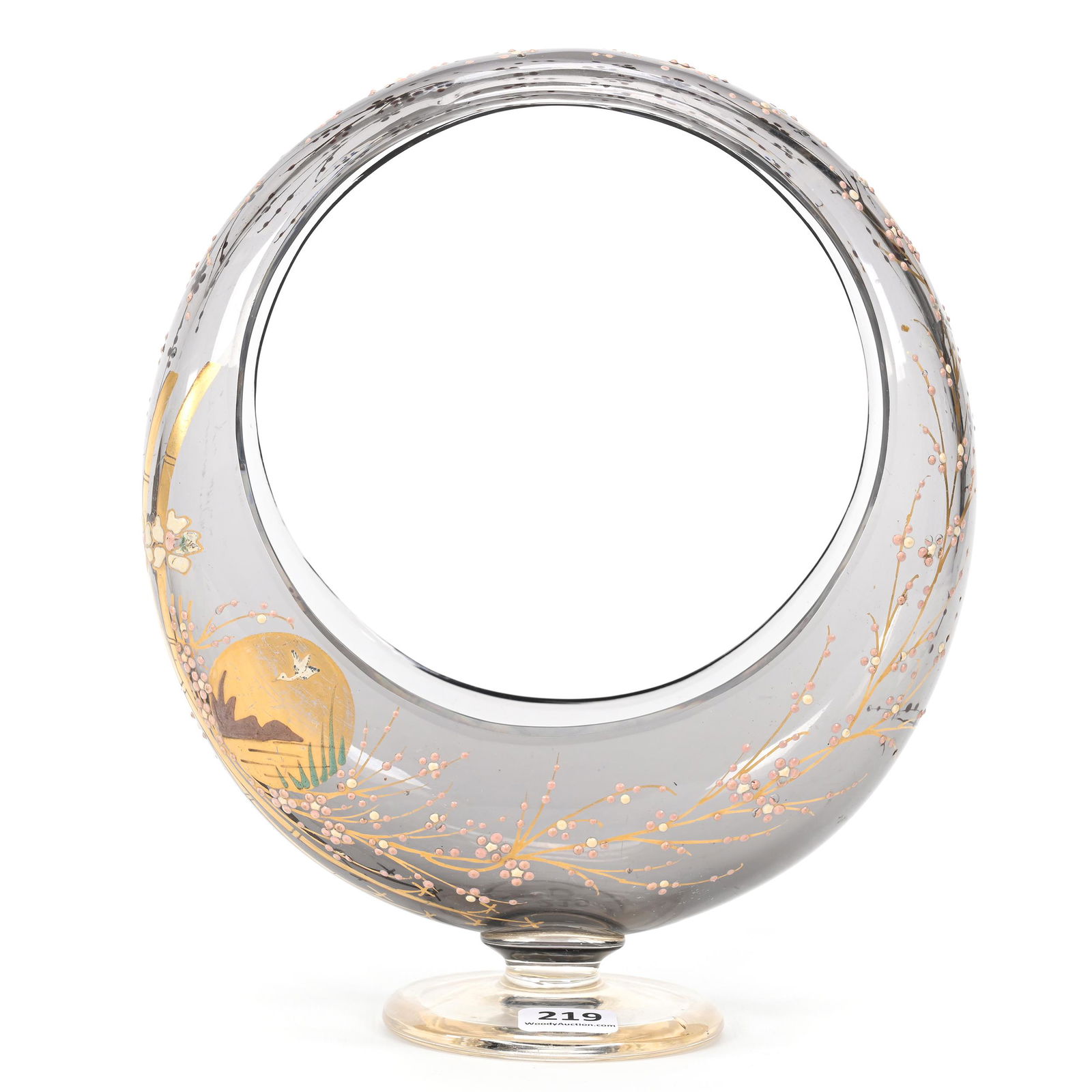 Pedestal Crescent Moon Basket, Bohemian (1 of 3)