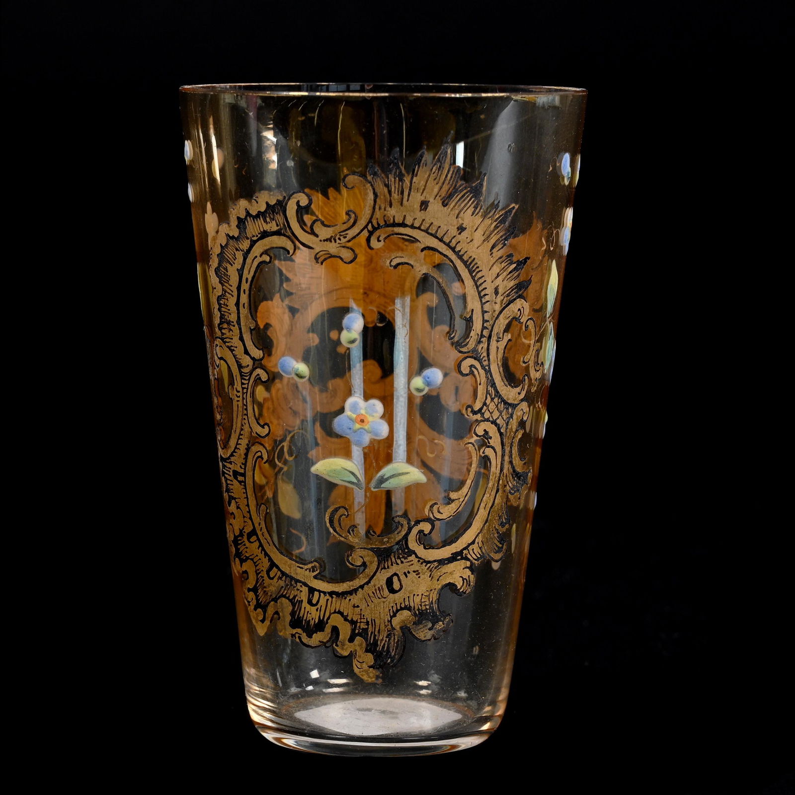 Juice Glass, Iridescent Marigold To Clear Bohemian (1 of 3)