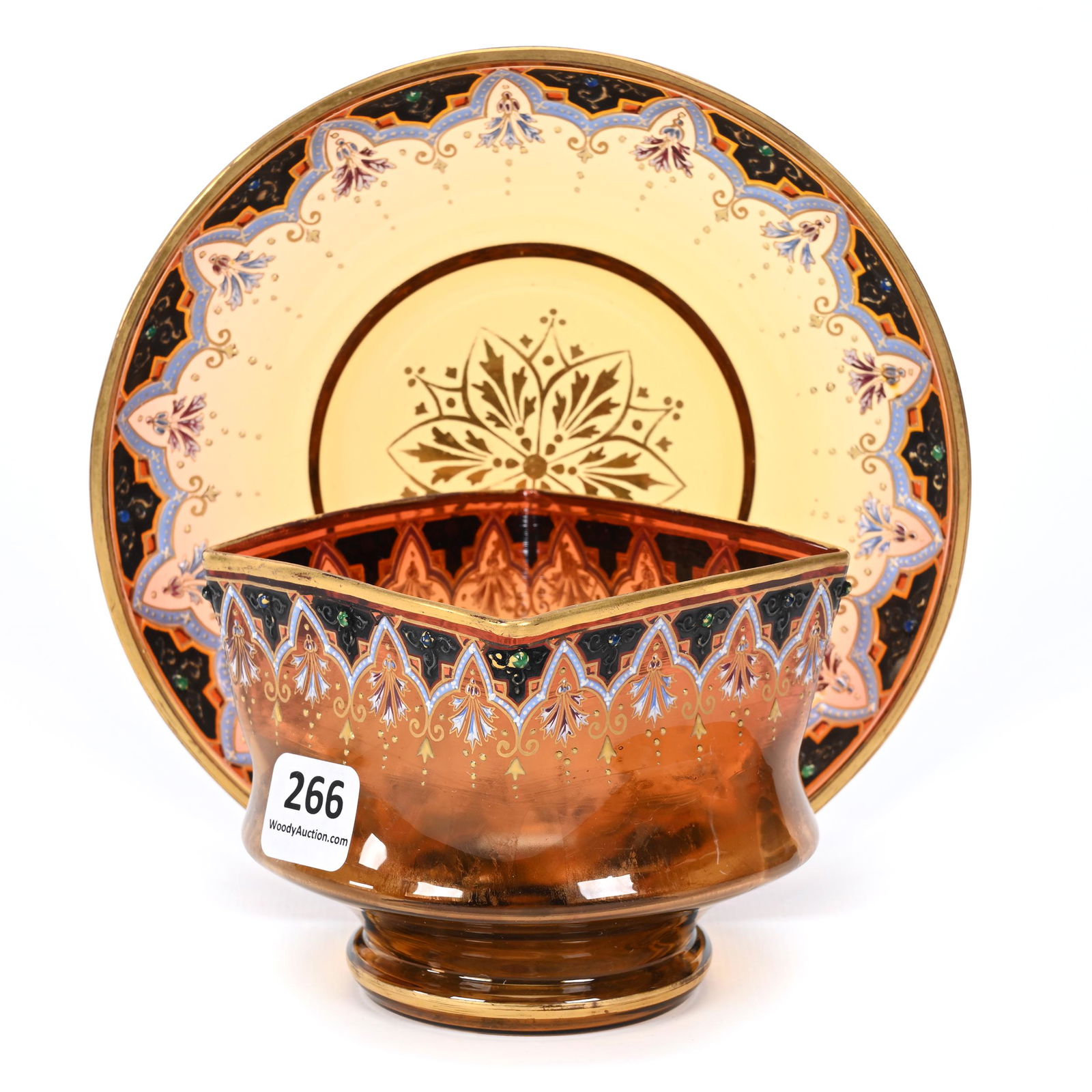 Finger Bowl/Underplate, Solid Amber Bohemian (1 of 3)