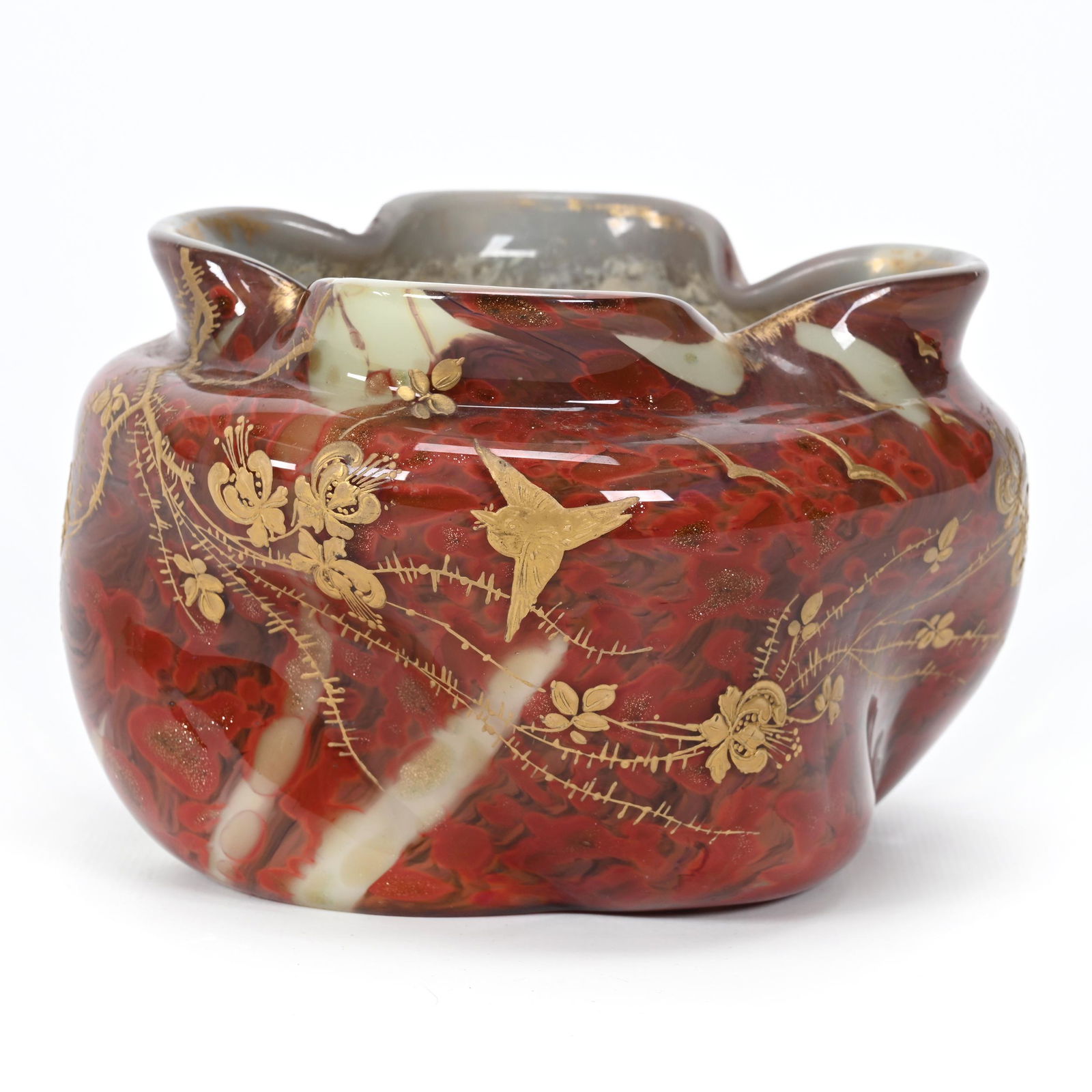 Vase, Cased Tortoise Shell Art Glass (1 of 4)