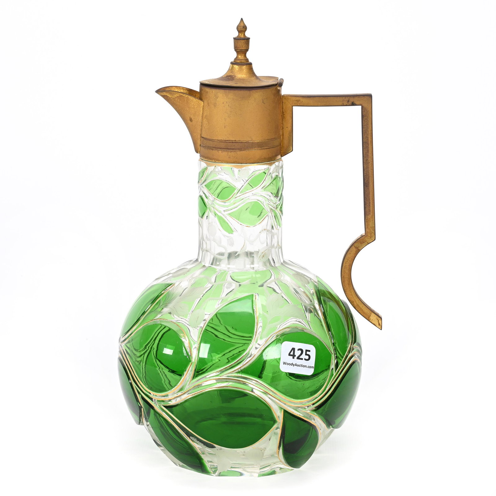 Ewer, Clear Bohemian Art Glass (1 of 3)