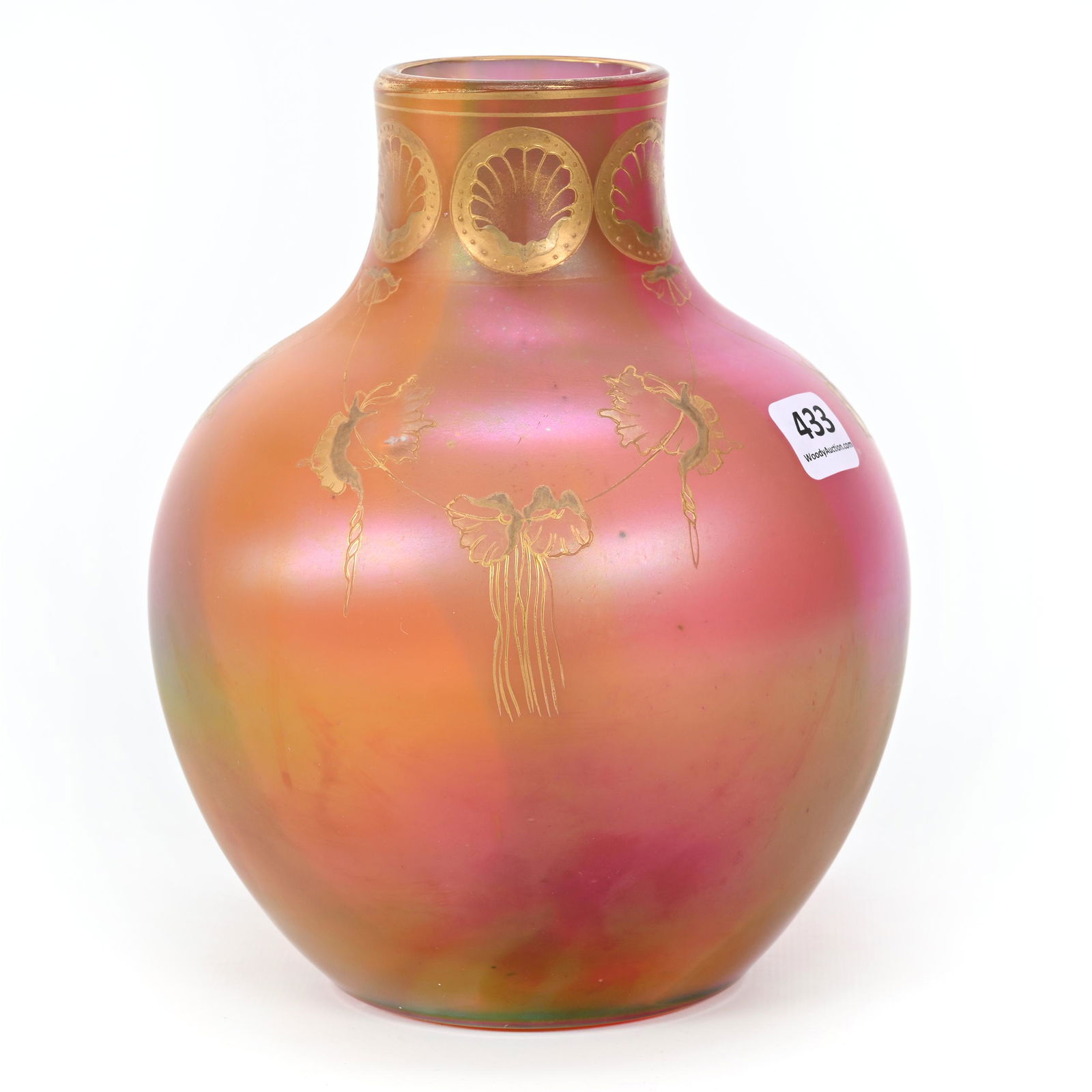 Vase, Opal Iridescent Rainbow Art Glass By Harrach (1 of 3)