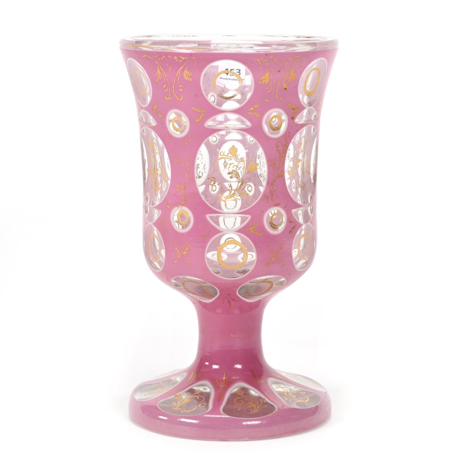 Pedestal Beaker, Clear Bohemian Art Glass (1 of 3)