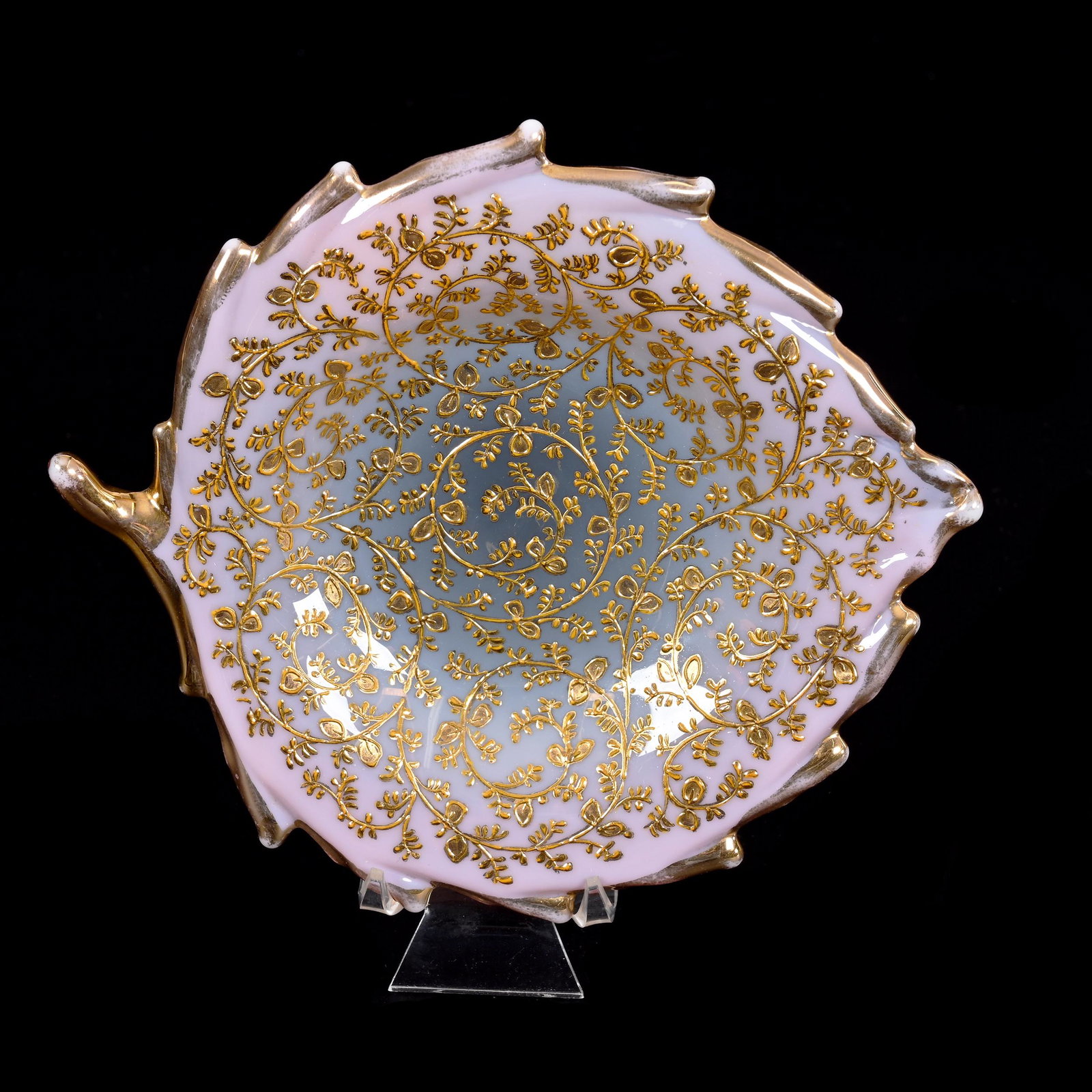 Plate, Pink Opalescent Bohemian Art Glass (1 of 2)