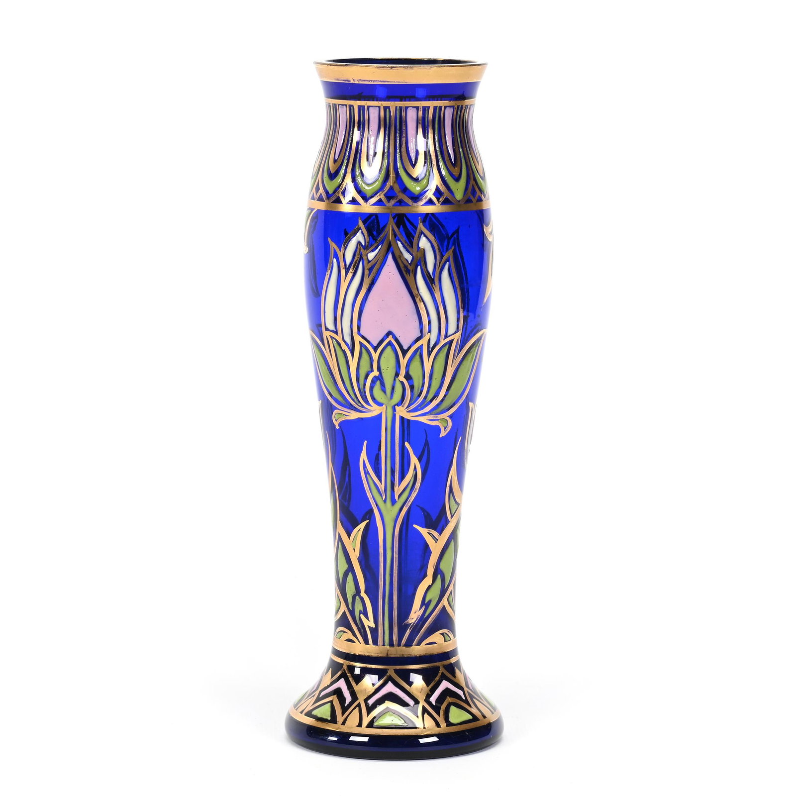Vase, Cobalt Blue Bohemian Art Glass (1 of 3)