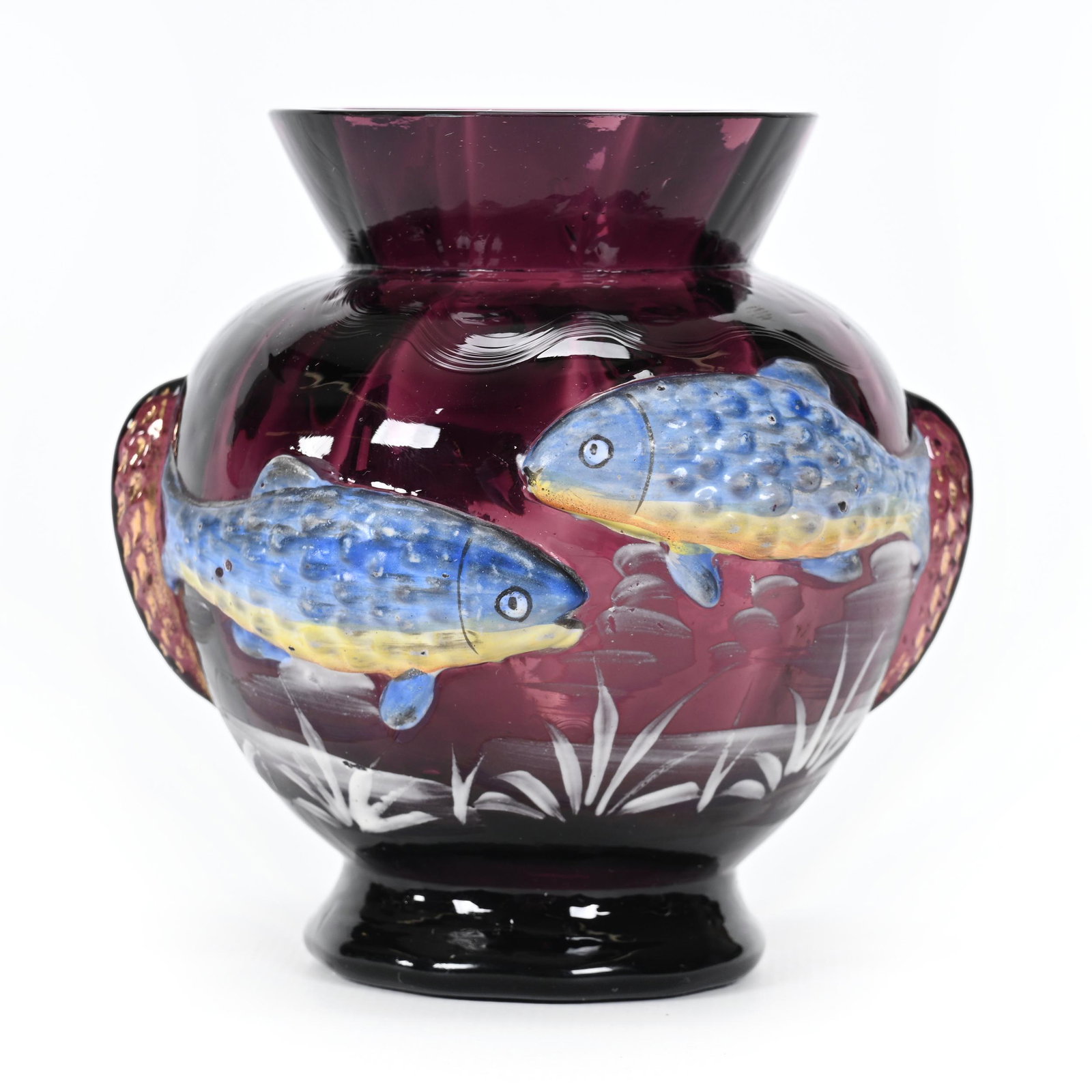 Vase, Solid Amethyst Bohemian Art Glass (1 of 3)