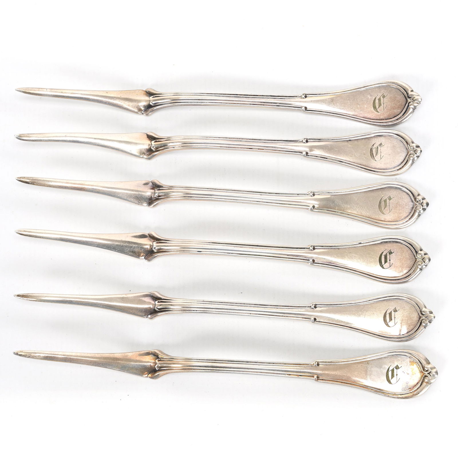 (6) Nut Picks, Coin Silver, In Original Case (1 of 4)