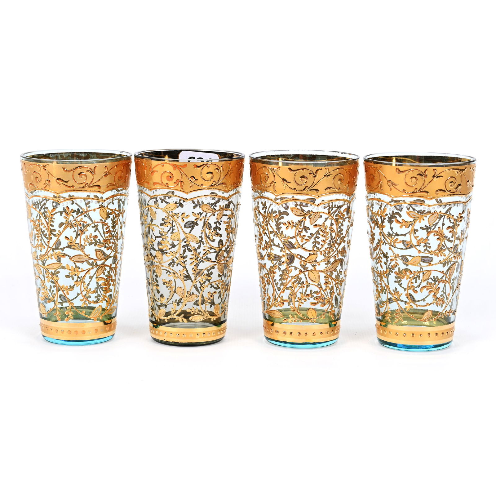 (4) Juice Glasses, Bohemian Colored Art Glass (1 of 3)