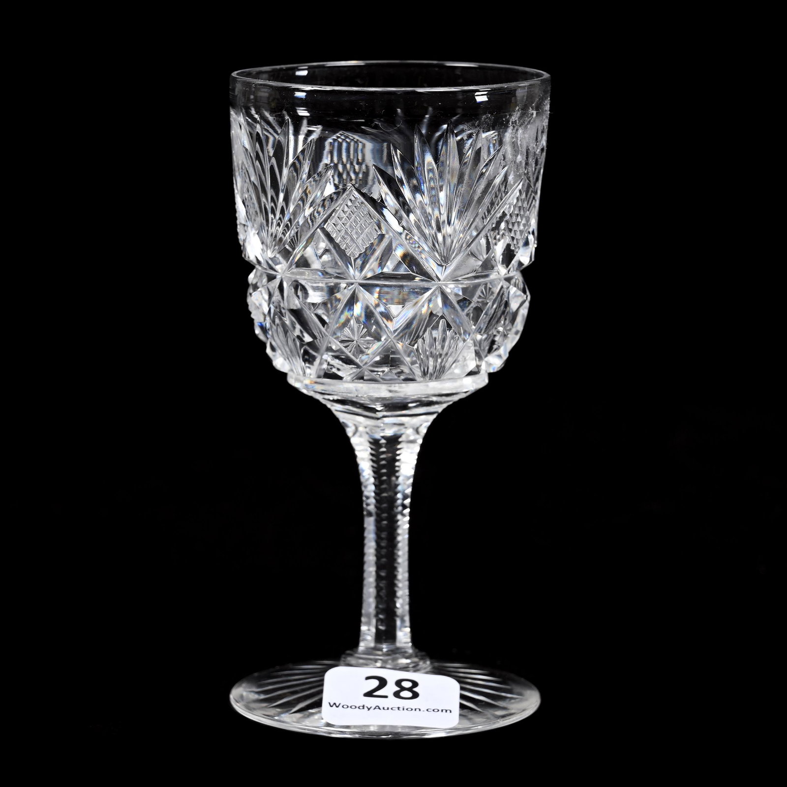 Wine Stem, ABCG, Brazilian Pattern By Hawkes: Wine Stem, ABCG, Brazilian Pattern By Hawkes, 4.25" x 2", Ray Cut Foot, Dennis R. Lemon Collection.