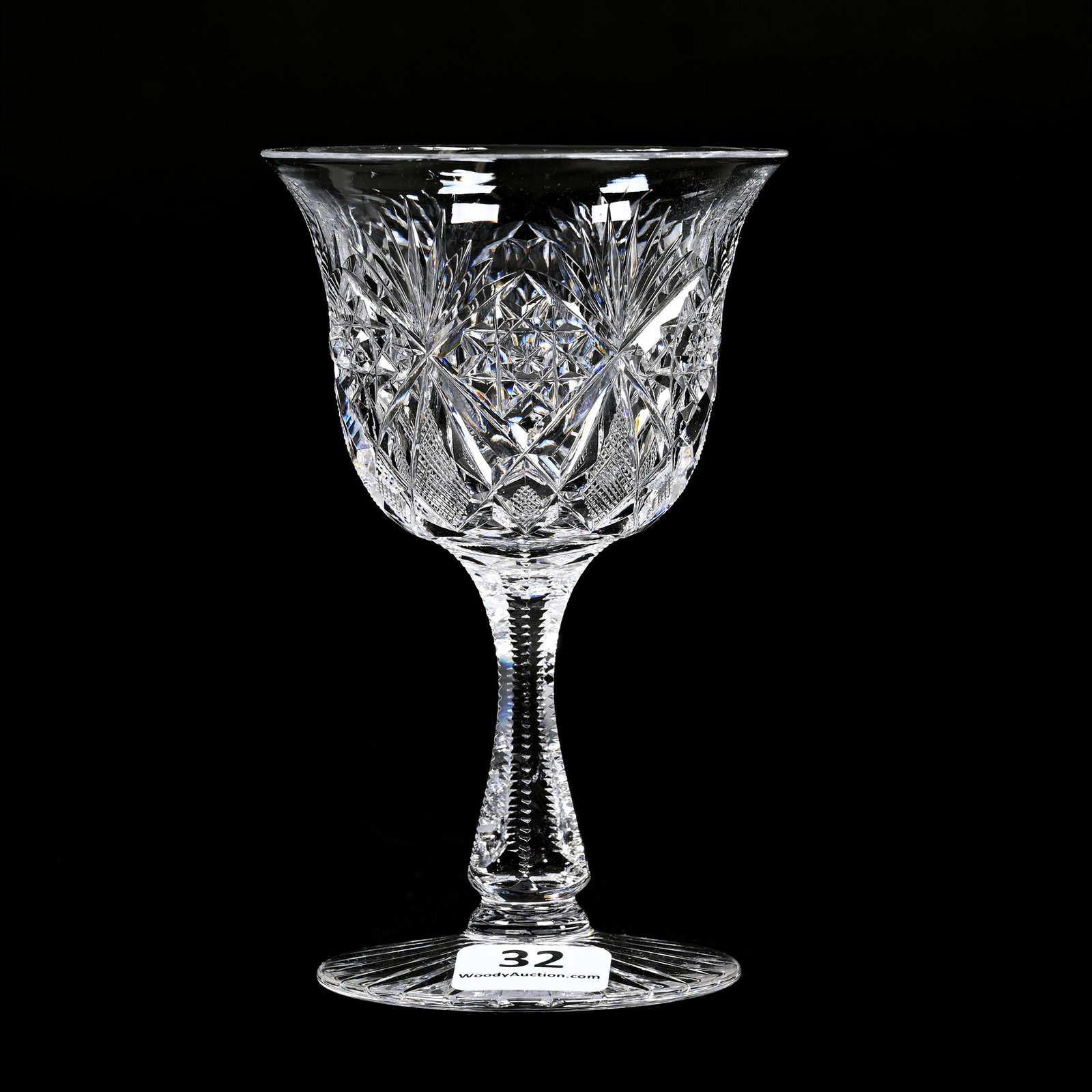 Wine Stem, ABCG, Marlboro Pattern By Dorflinger: Wine Stem, ABCG, Marlboro Pattern By Dorflinger, 4.75" x 3", Notched Stem, Ray Cut Foot, Dennis R. Lemon Collection.