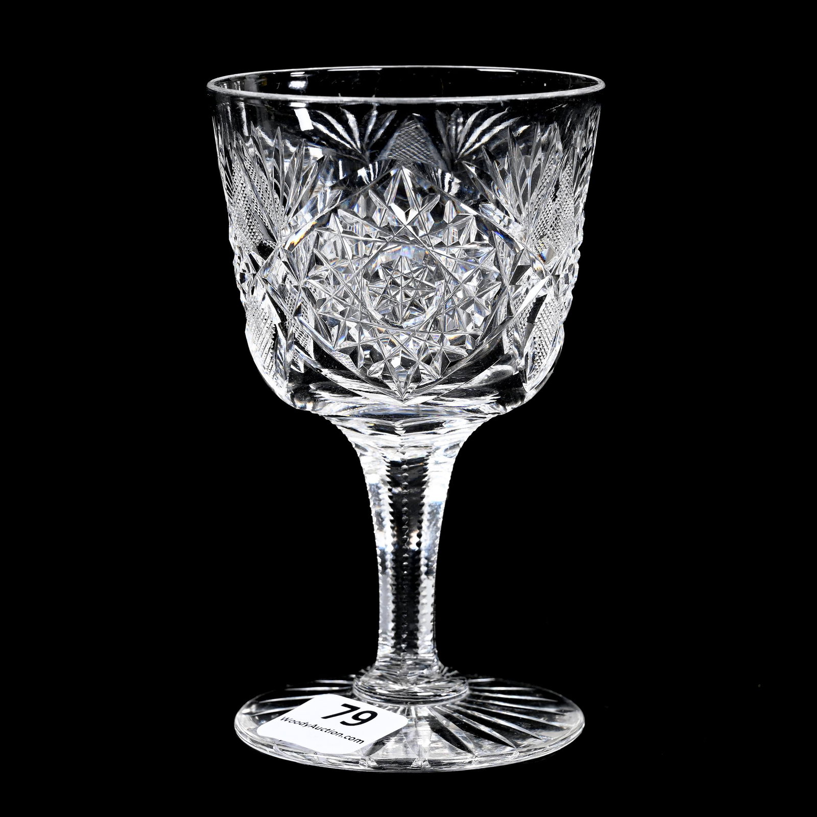 Wine Stem, ABCG, Electra Pattern By Krantz-Smith: Wine Stem, ABCG, Electra Pattern By Krantz-Smith, 4.25" x 2.5", Notched Stem, Ray Cut Foot, Dennis R. Lemon Collection.