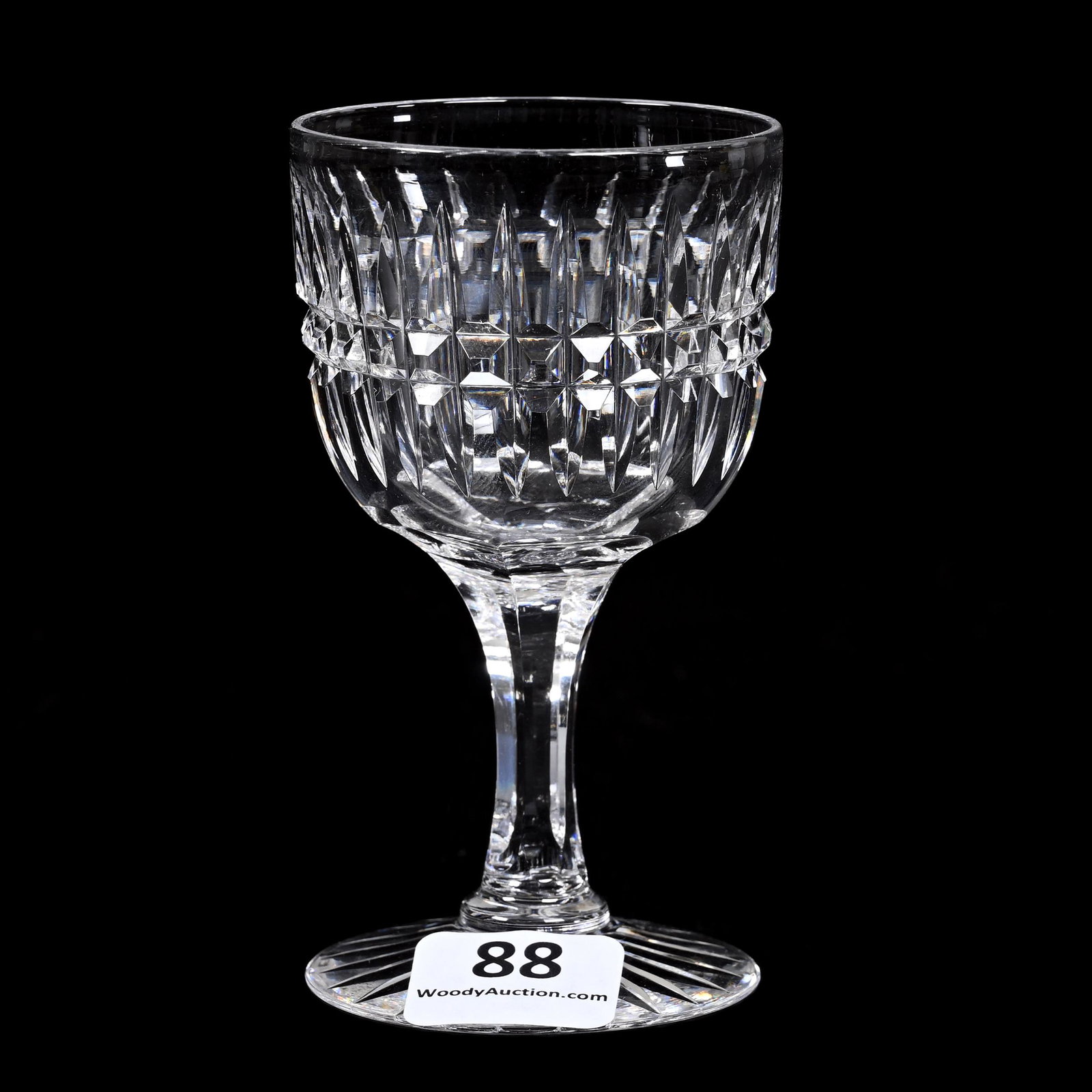 Wine Stem, ABCG, Renaissance Pattern: Wine Stem, ABCG, Renaissance Pattern, 3.5" x 2", By Dorflinger, Ray Cut Foot, Dennis R. Lemon Collection.
