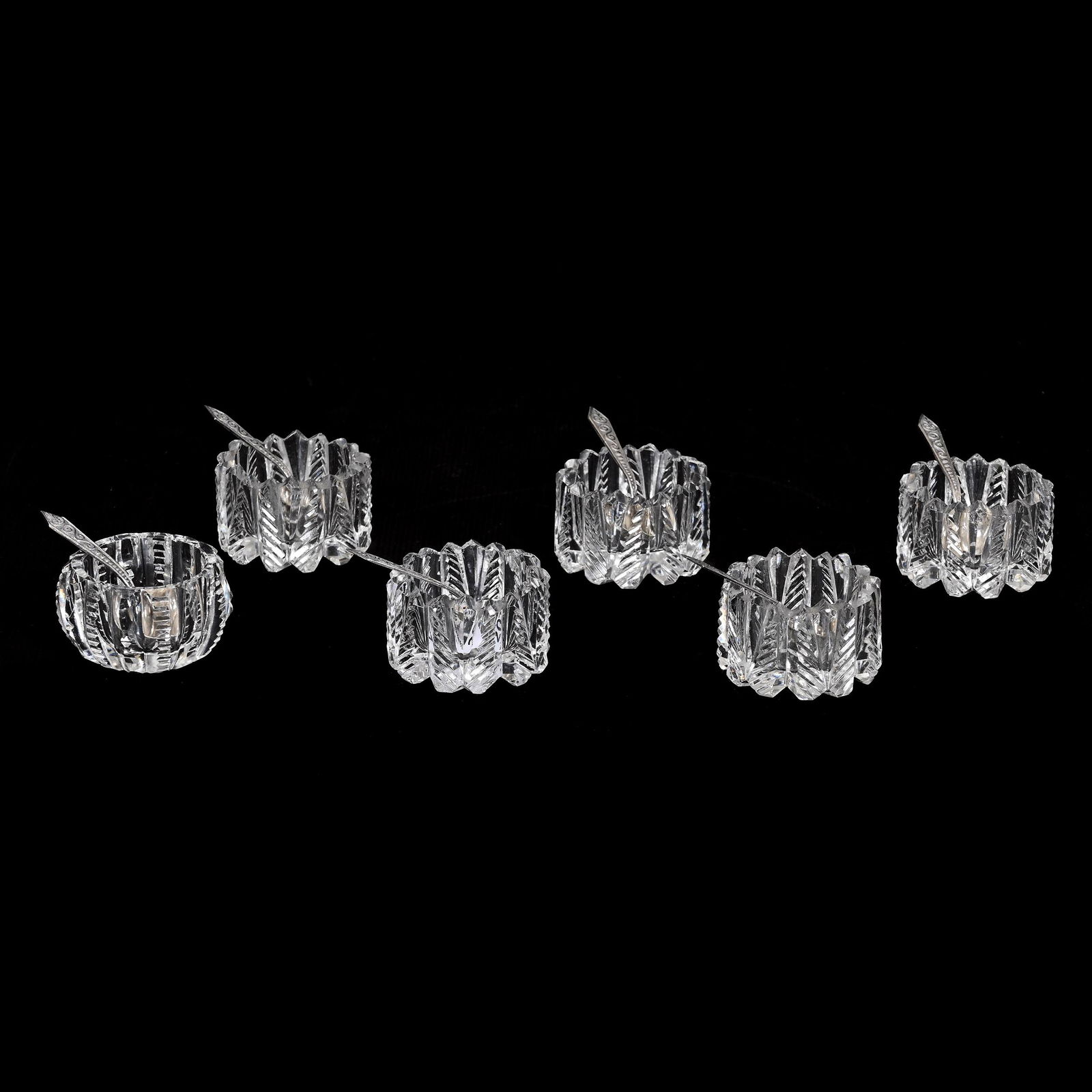 (6) Salt Dips, ABCG, With (6) Sterling Salt Spoons (1 of 7)