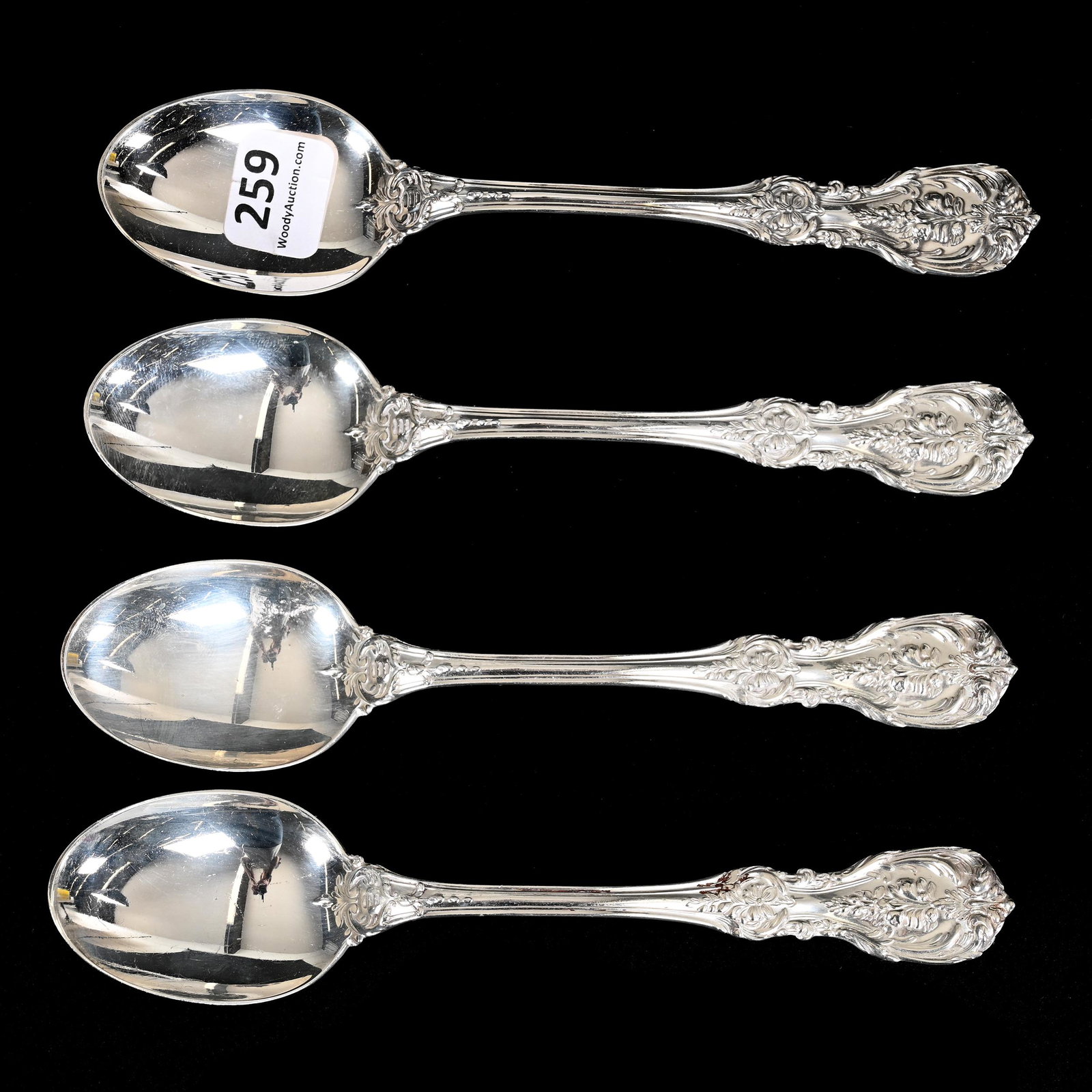 (4) Place Spoons, Francis 1st Sterling Silver: (4) Place Spoons, Francis 1st Sterling Silver, 6.75", By Reed & Barton, Total Weight Of 200 Grams, Nebraska Private Collection.
