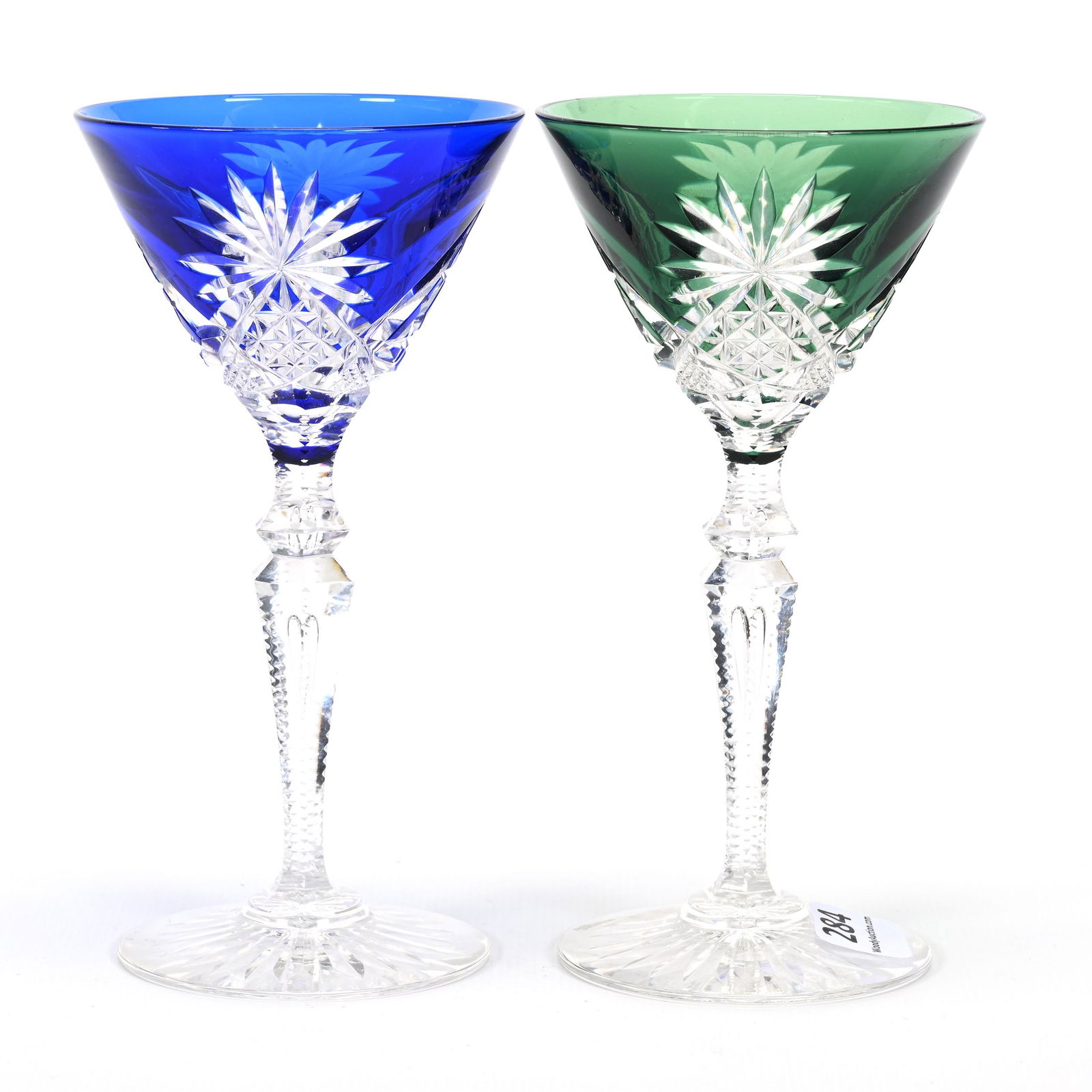 (2) Cocktail Stems, Color Cut To Clear (1 of 3)