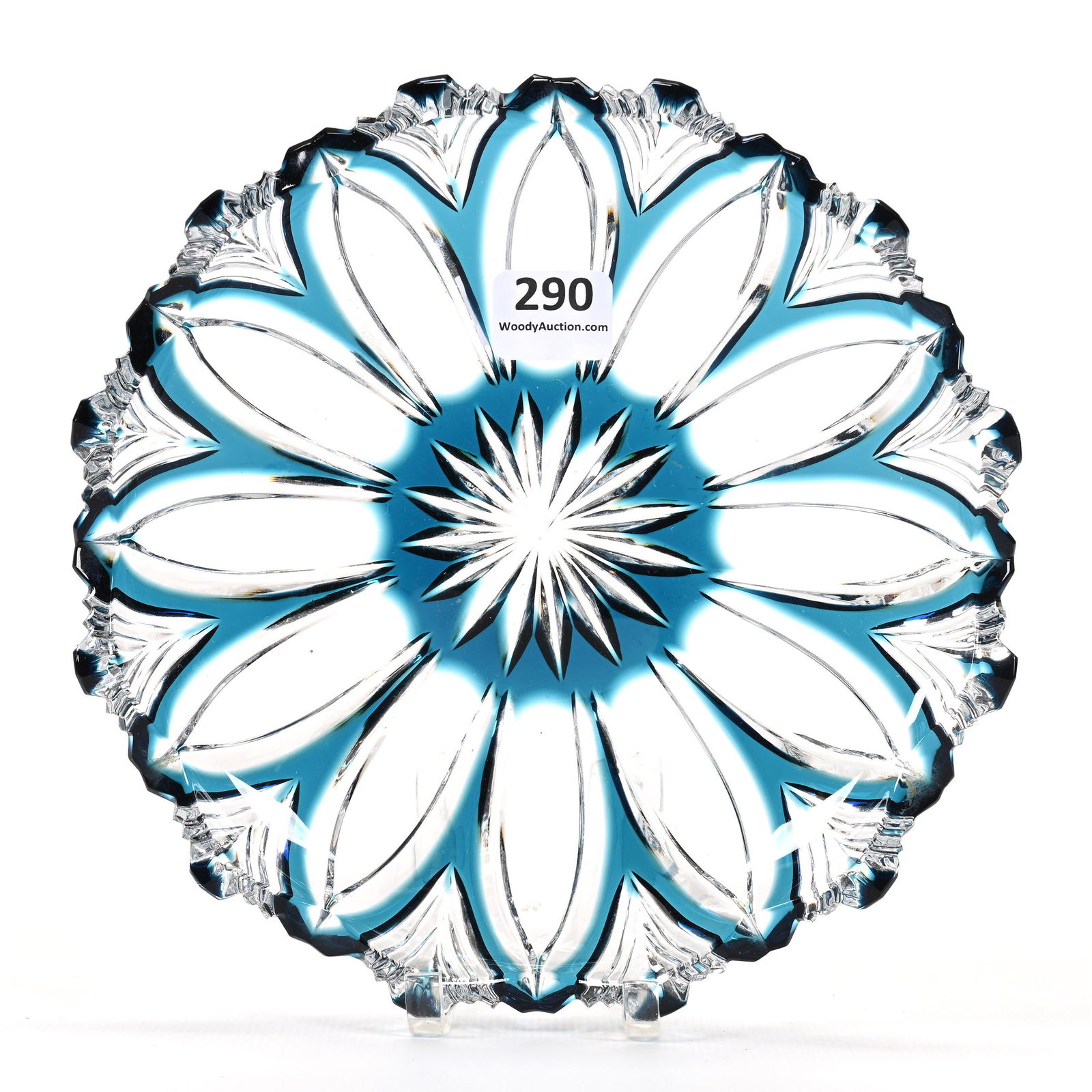 Plate, Turquoise Cut To Clear (1 of 2)