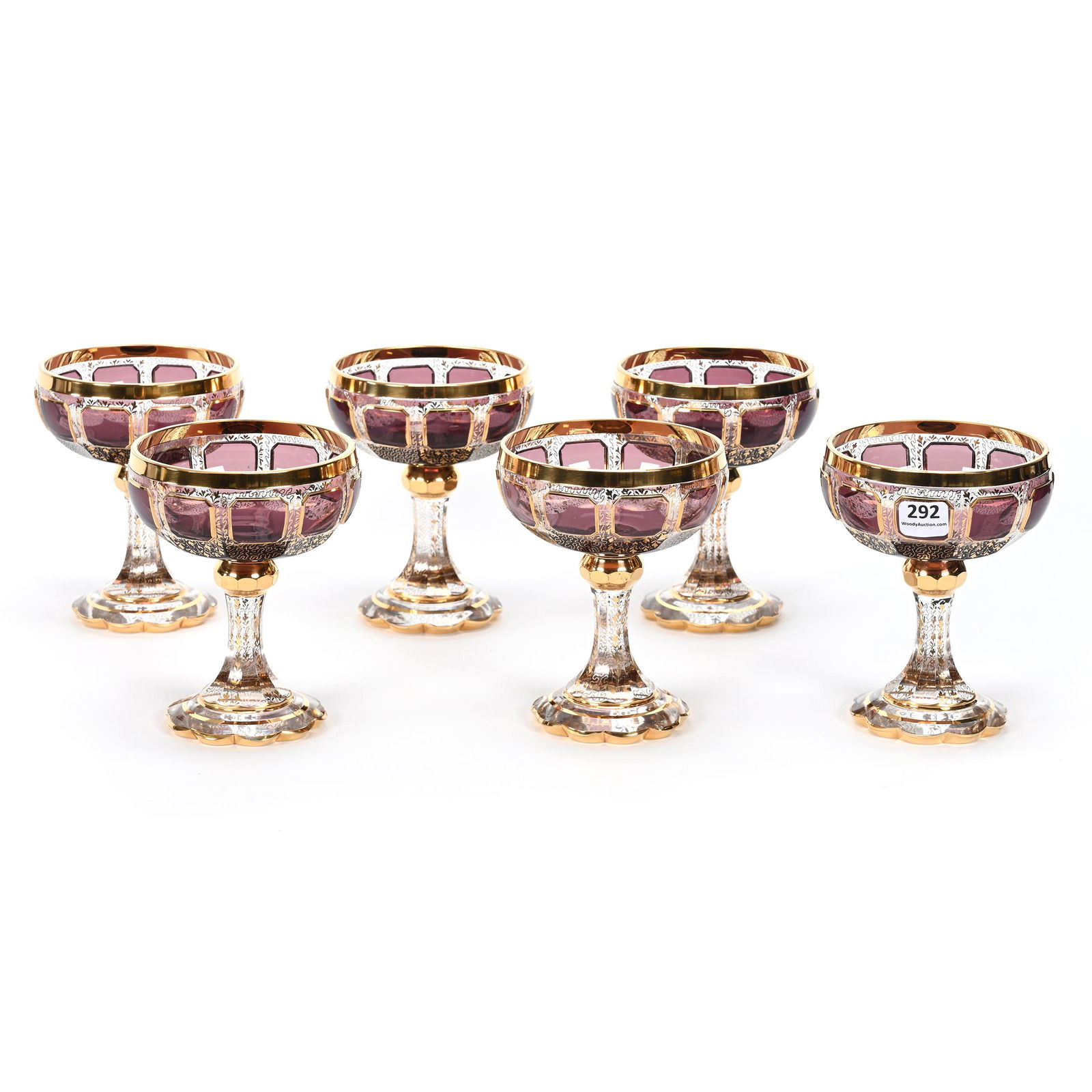 (6) Champagne Stems, Amethyst Cabochons (1 of 3)