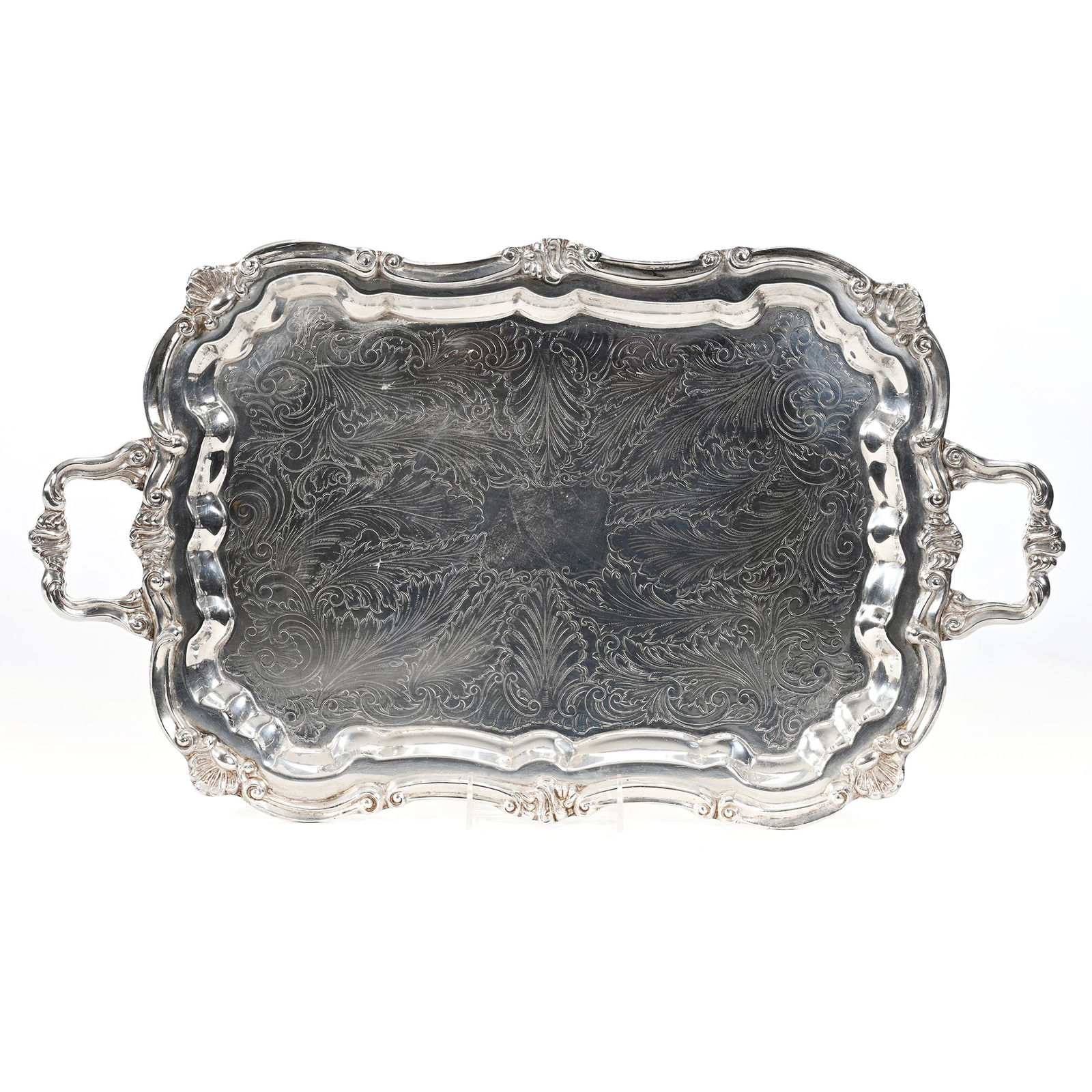 Serving Tray, Silverplate Marked Leonard (1 of 3)