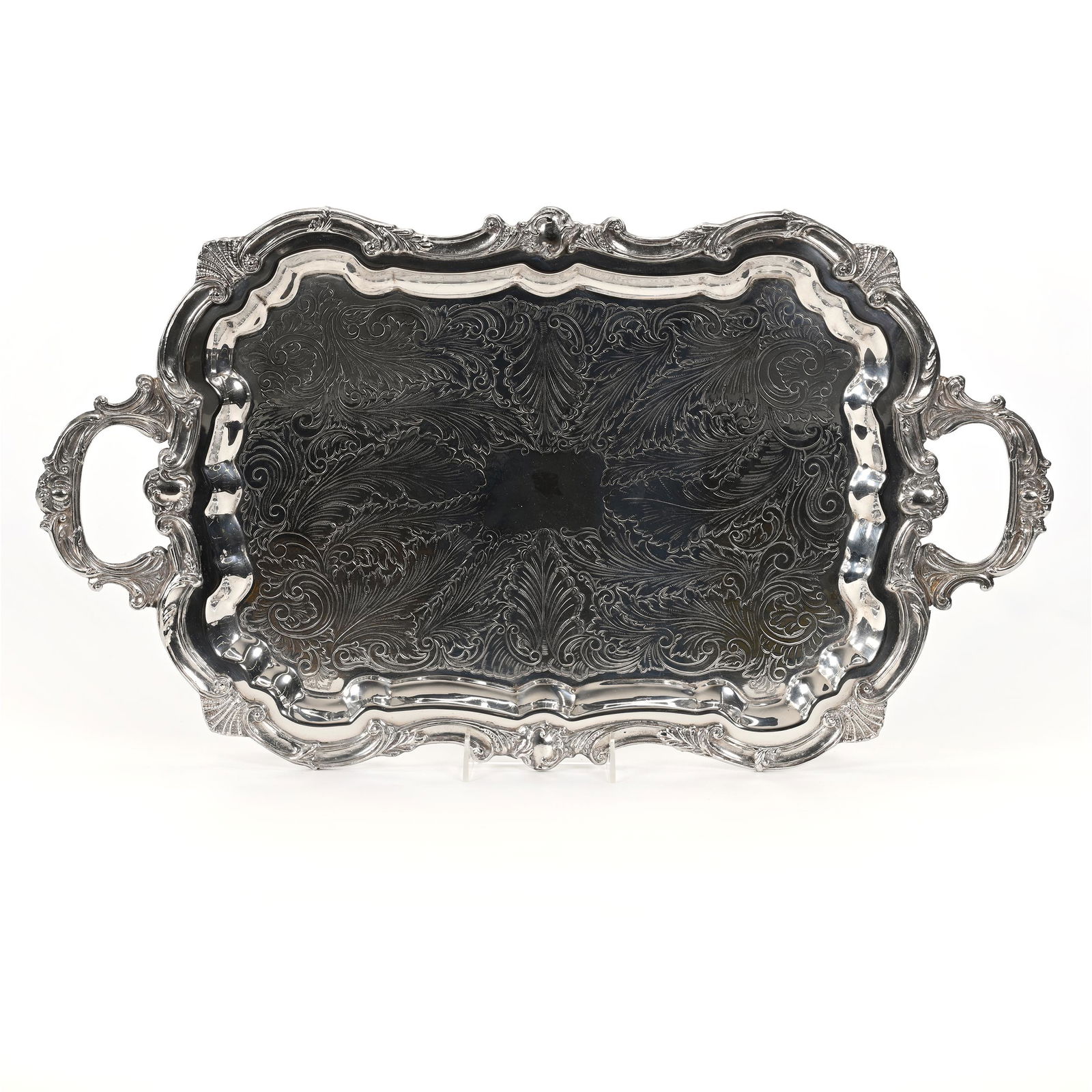 Serving Tray, Silverplate Marked Eales 1779 (1 of 3)